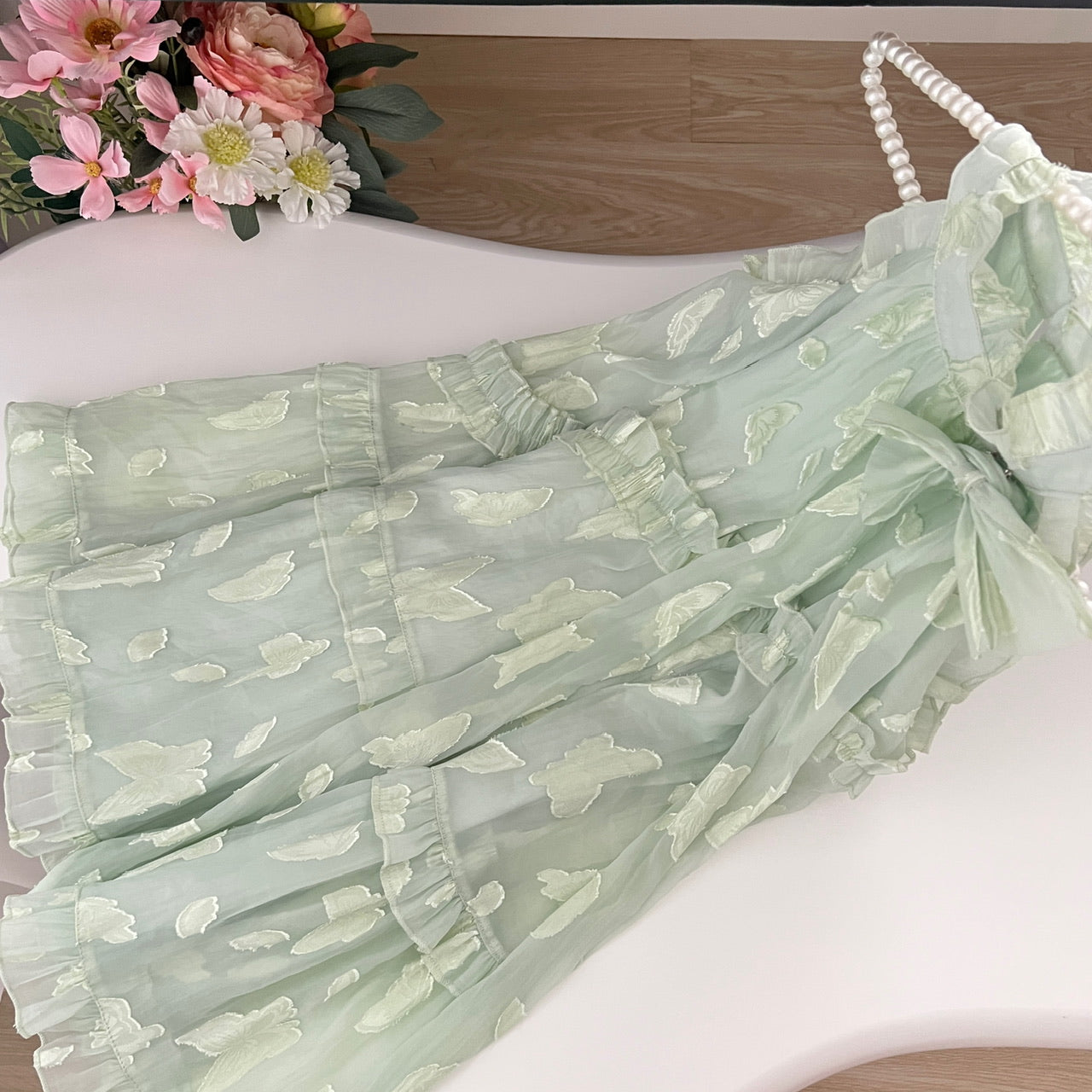 Sweet A Line Halter Green Floral Summer Short Women Summer Holiday Dresses DP0020