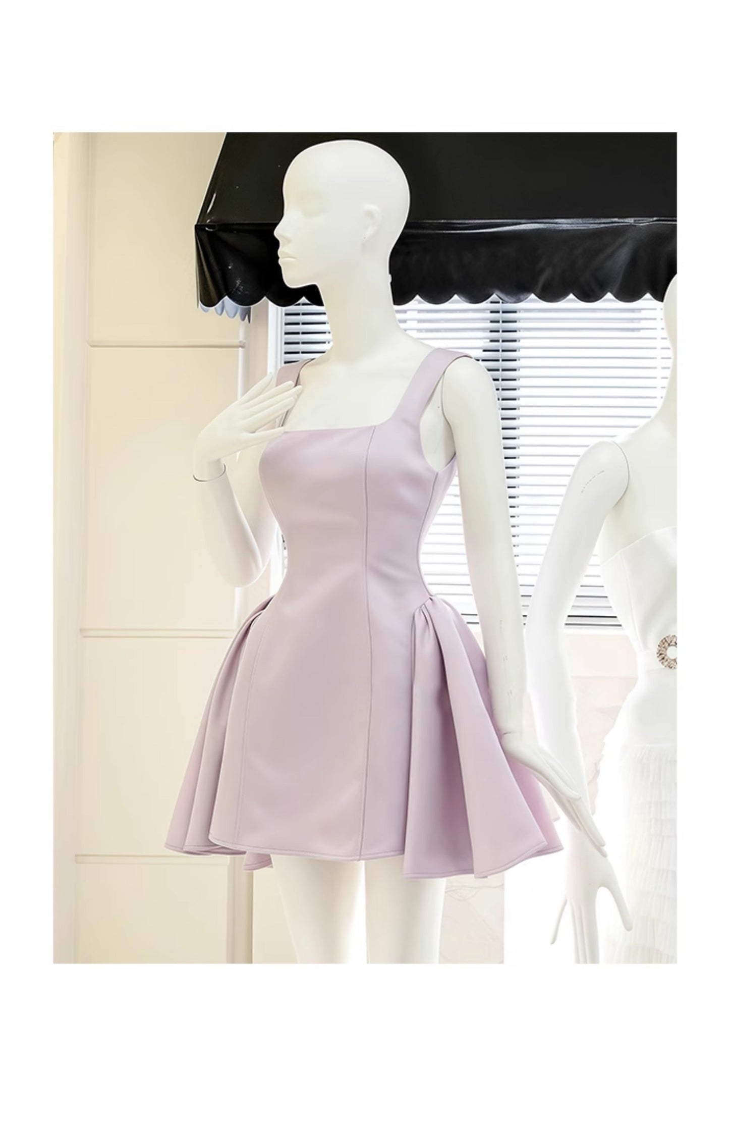 Cute A line Square Neck Lilac Party Dresses Short Formal Homecoming Dresses Night Chic Elegant Short Dresses Cocktail Dress 16th Birthday Outfits Hoco Dresses DH2755