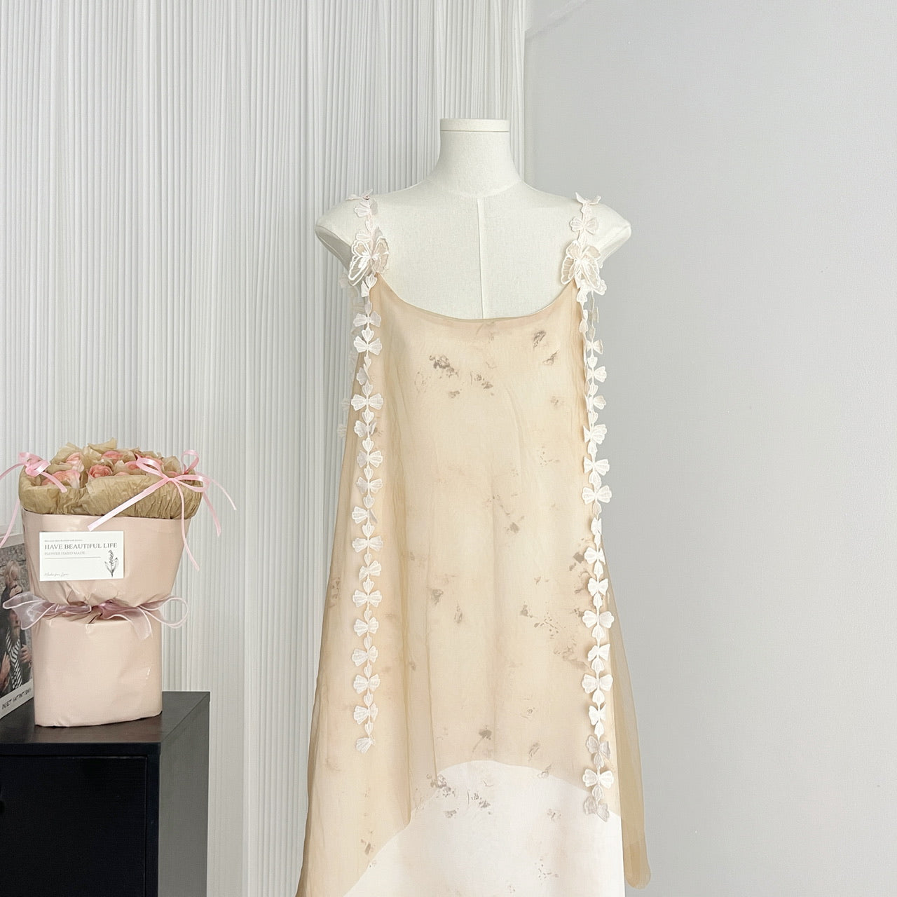 Cute A Line Spaghetti Straps Floral Chiffon Summer Dress Holiday Party Outfits For Girls DP0133