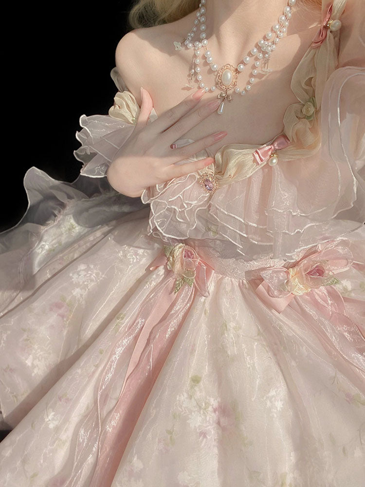 Vintage Ball Gown Off The Shoulder Short Pink Summer 18th Birthday Dress Lolita Dress Mini 18th Birthday Outfits Short Lolita Outfit DH2439