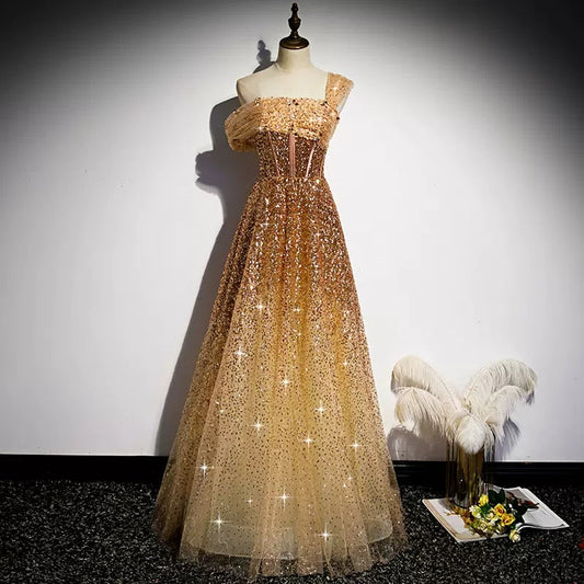 One Shoulder Sequin Prom Dresses SH149