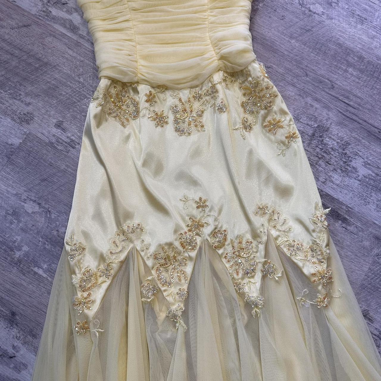 Yellow stunning vintage beaded midi/short chiffon homecoming dress prom dress evening gown gh4300