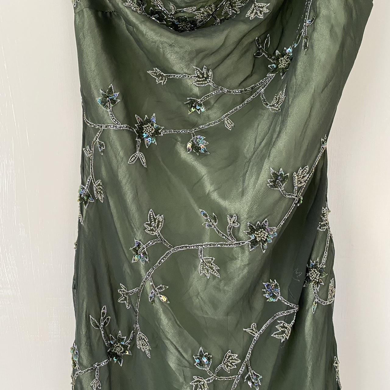 Forest Green Retro Fashion One Shoulder Absolutely Stunning Delicate Beaded Beaded Fairy Midi Green Sequin Silver White Floral Embroidered Long Chiffon Ball Gown Evening Gown Party Dress Prom Gown gh3753