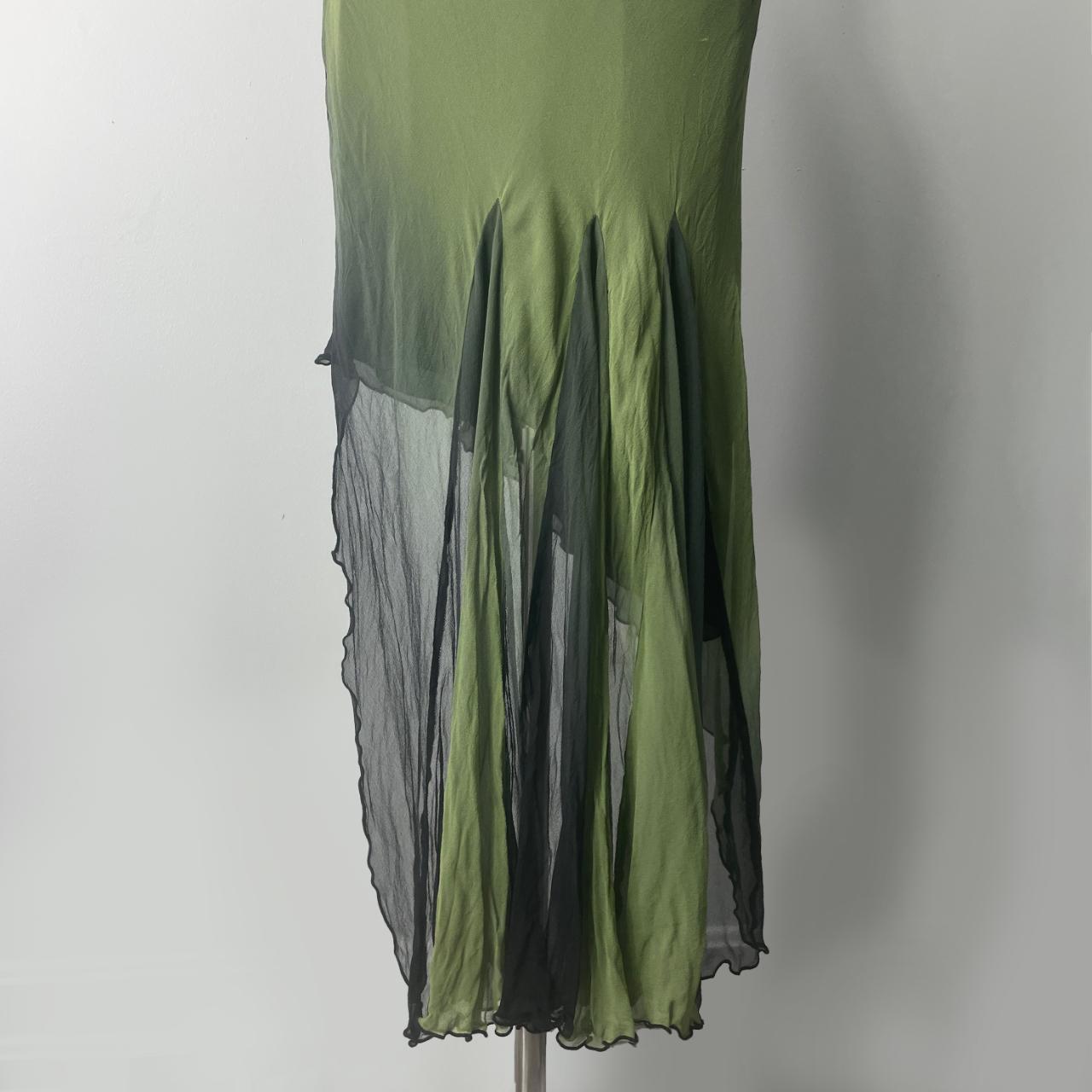 Green Fashion Gradient Elegant Exquisite Beaded Spaghetti Strap Long Chiffon Women's Wizard of Oz Evening Dress Holiday Party Dress gh3566