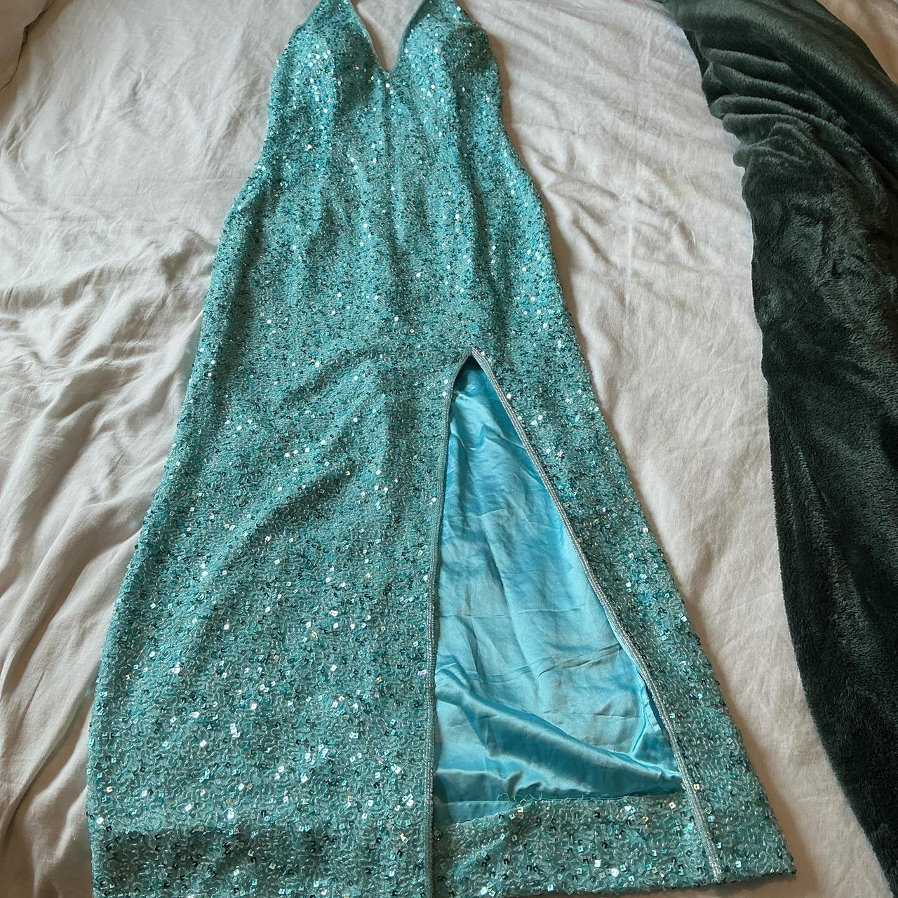 Blue fashion elegant suspenders exquisite beaded long sequined prom dress evening dress party dress gh3578