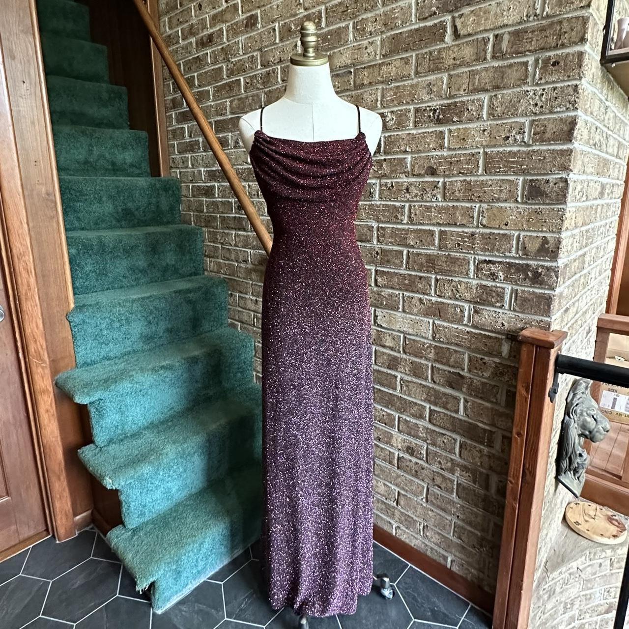 Burgundy Black Retro Fashion Shiny Elegant Spaghetti Strap Long Sequined Ball Gown Evening Dress Birthday Party Dress Prom Dress gh3955