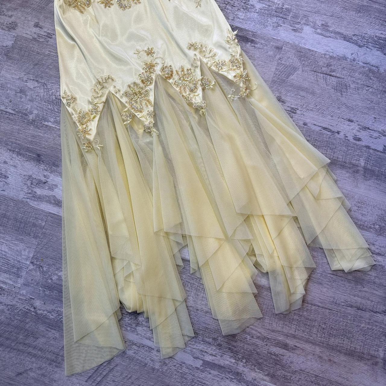 Yellow stunning vintage beaded midi/short chiffon homecoming dress prom dress evening gown gh4300