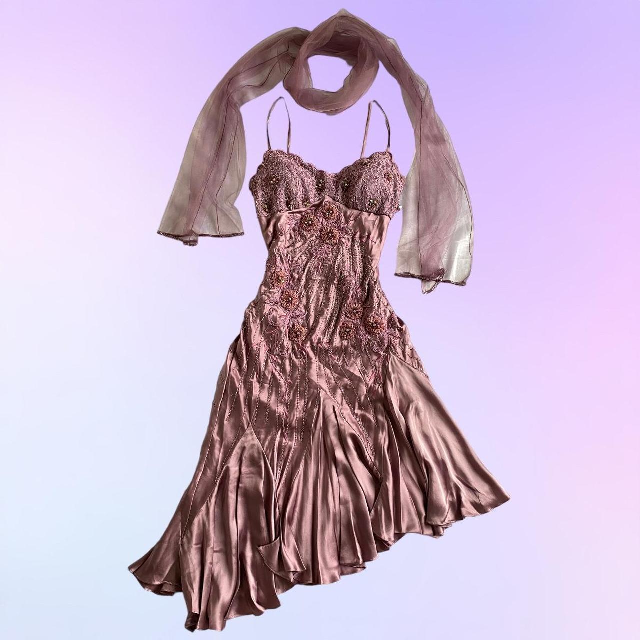 Pink Purple Retro Fashion Beautiful Dreamy Exquisite Floral Beaded Spaghetti Straps Short Mid-Length satin Prom Dress Evening Party Dress Prom Dress Homecoming Dress gh3756