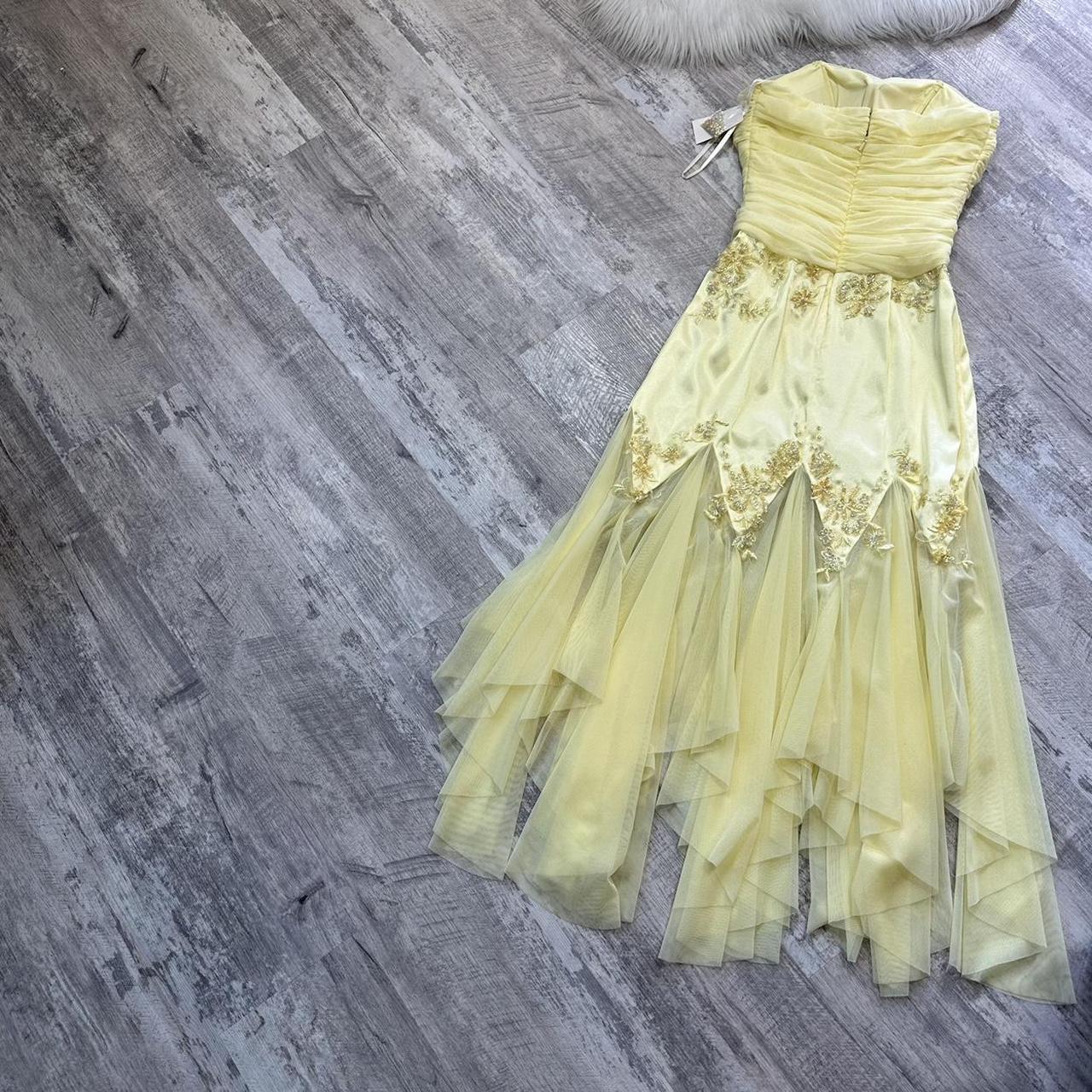 Yellow stunning vintage beaded midi/short chiffon homecoming dress prom dress evening gown gh4300