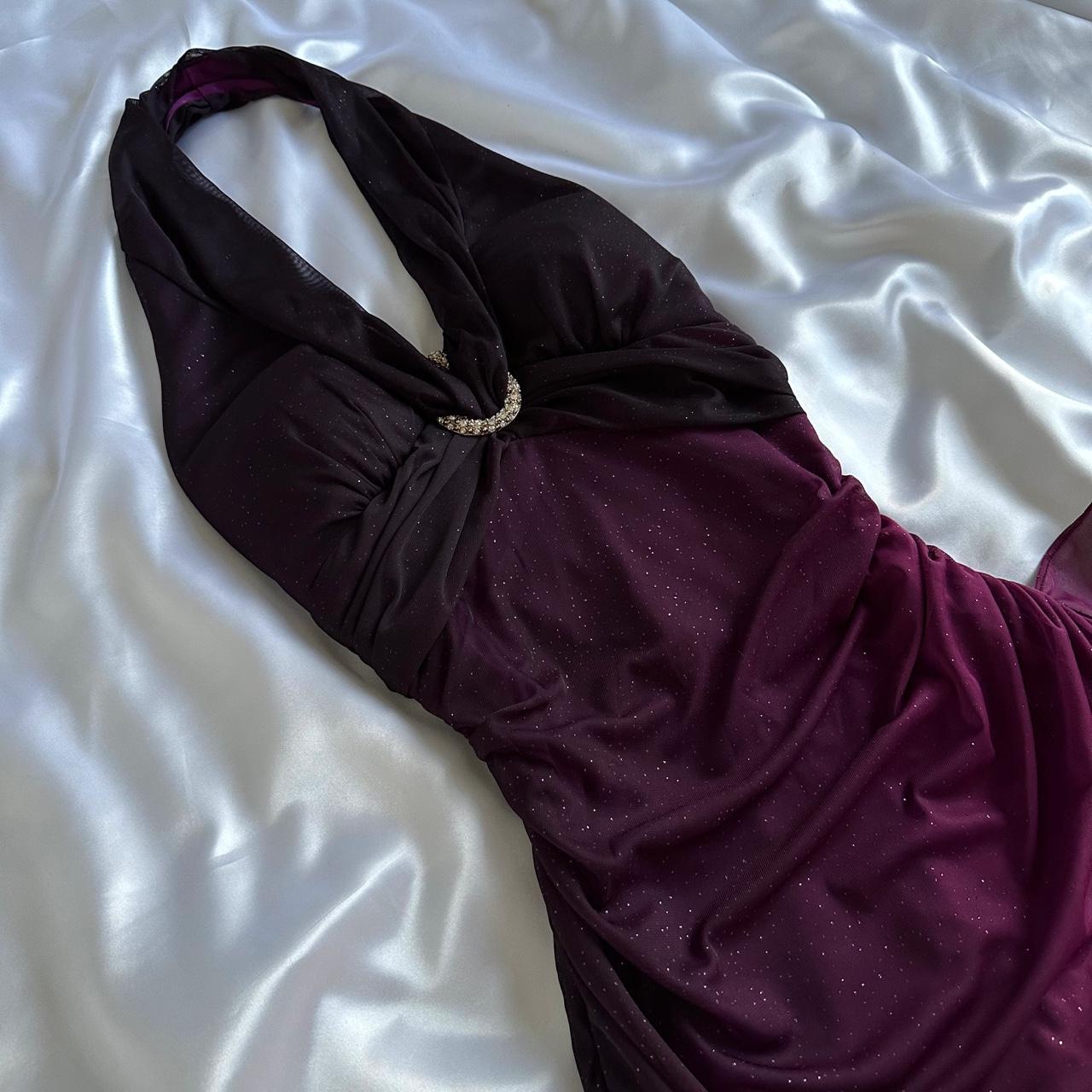 Charming Deep Purple Shiny Fashion Elegant Strap Long Chiffon prom dress Evening Dress Party Dress gh3593
