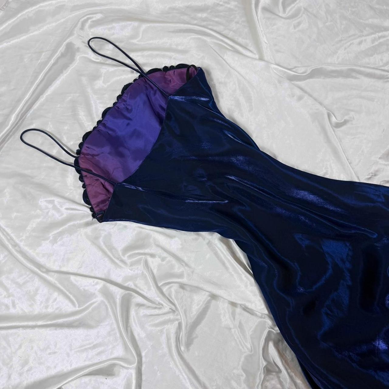 Navy Blue Vintage Fashion Elegant Delicate Floral Spaghetti Strap Long Satin Ball Gown Evening Dress Party Dress Ball Gown Fairy Dress Gothic Dress gh4182