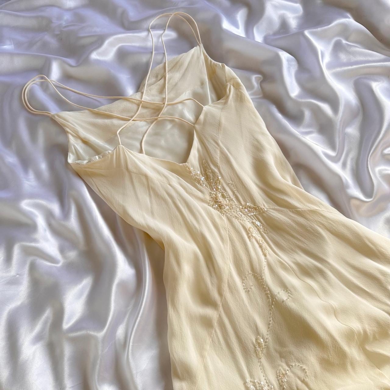 Ivory shiny fashion classy pretty exquisite beaded long chiffon floor-length handmade custom ball gown evening dress party dress prom dress gh3549