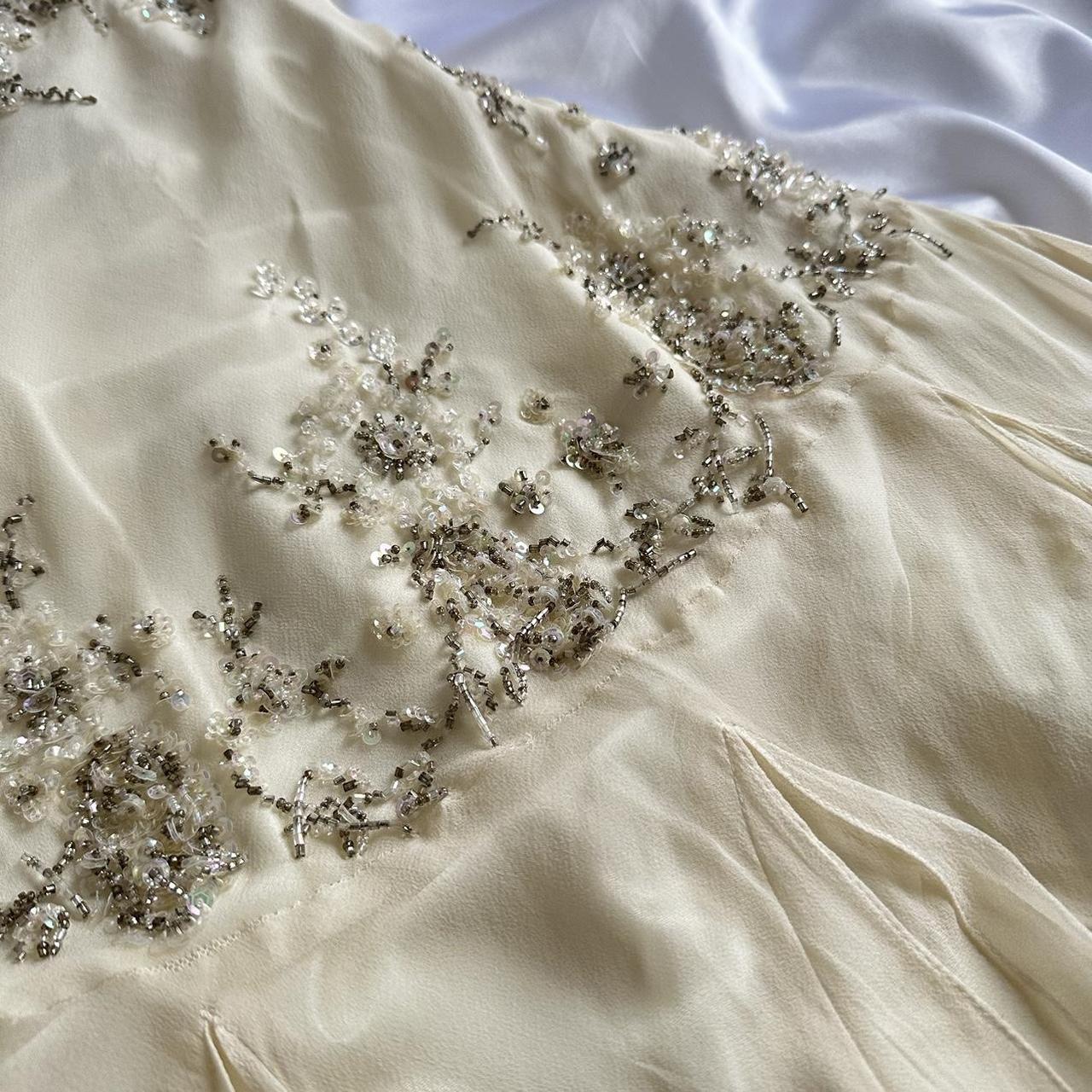 Ivory Shiny Fashion Elegant Beautiful Exquisite Beaded Long Chiffon Handmade Customized Ball Gown Evening Dress Party Dress Prom Dress gh3748