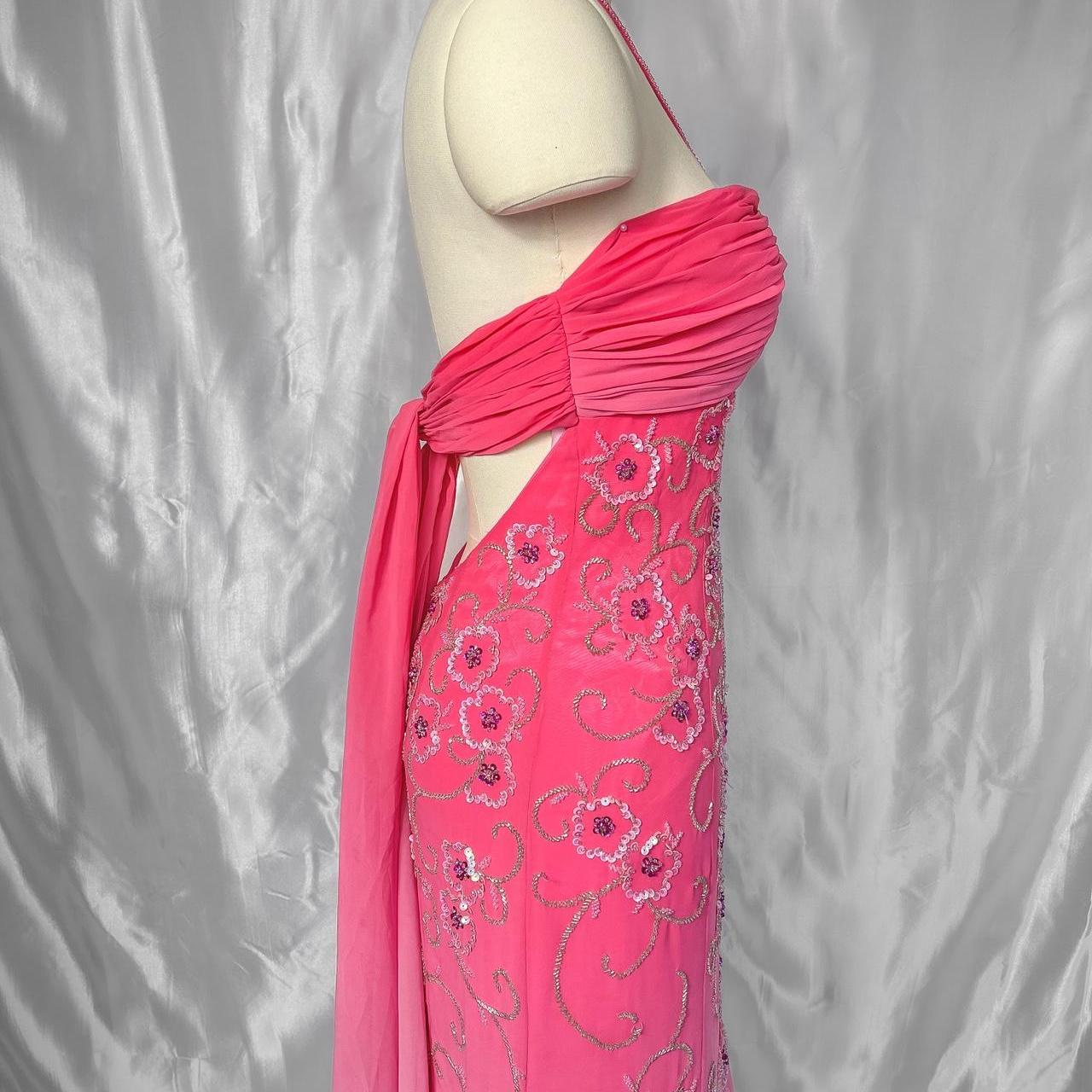 Pink Fashion Gradient Gorgeous Exquisite Floral Beaded Long Chiffon Prom dress Evening Dress Party Dress gh5095