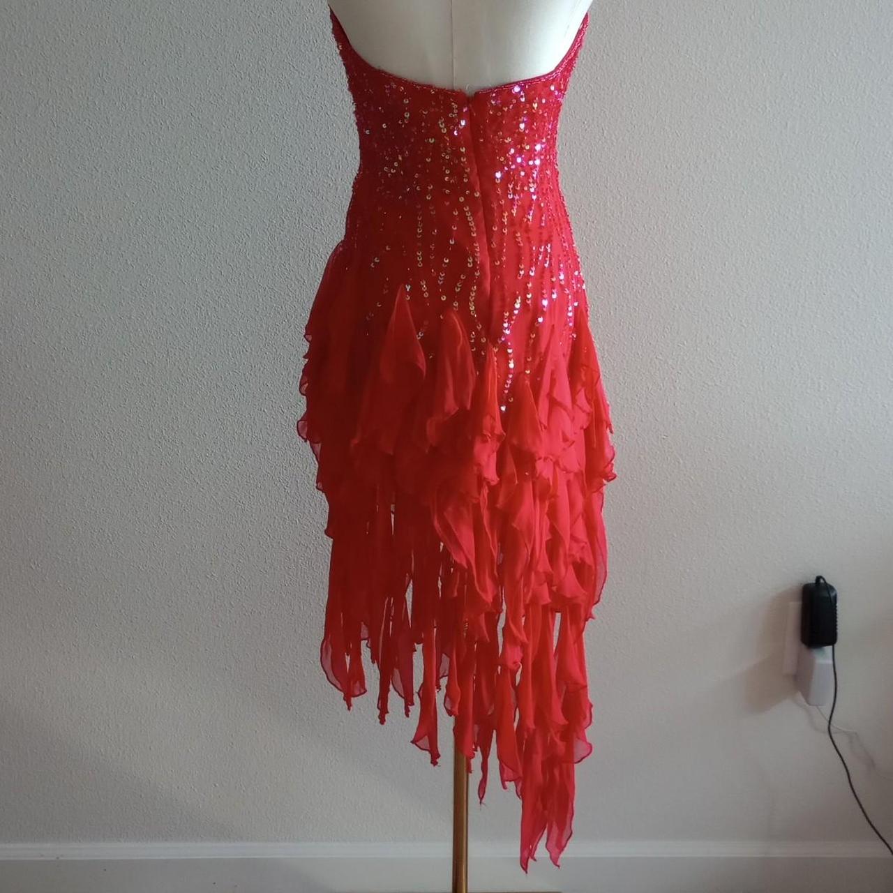 Red gorgeous shiny fashion elegant exquisite beaded Suspenders long elegant chiffon tassel ruffles prom dress evening dress party dress gh3571