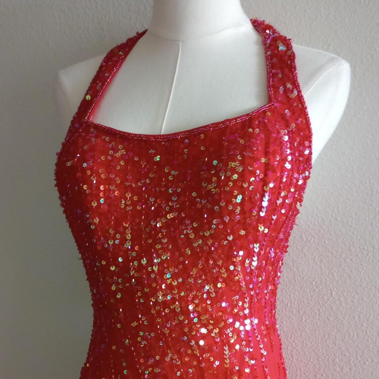 Red gorgeous shiny fashion elegant exquisite beaded Suspenders long elegant chiffon tassel ruffles prom dress evening dress party dress gh3571