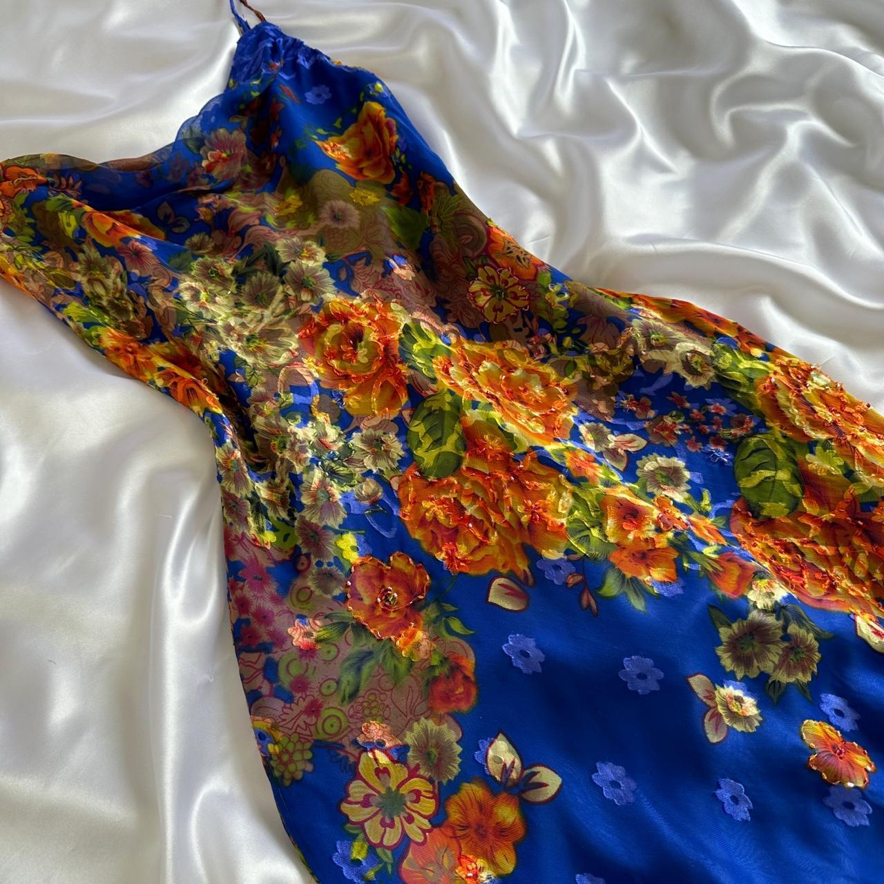 Royal Blue Elegant Vintage Fashion Flower Long Chiffon Fairy Evening Gown Party Dress Prom Dress gh3596