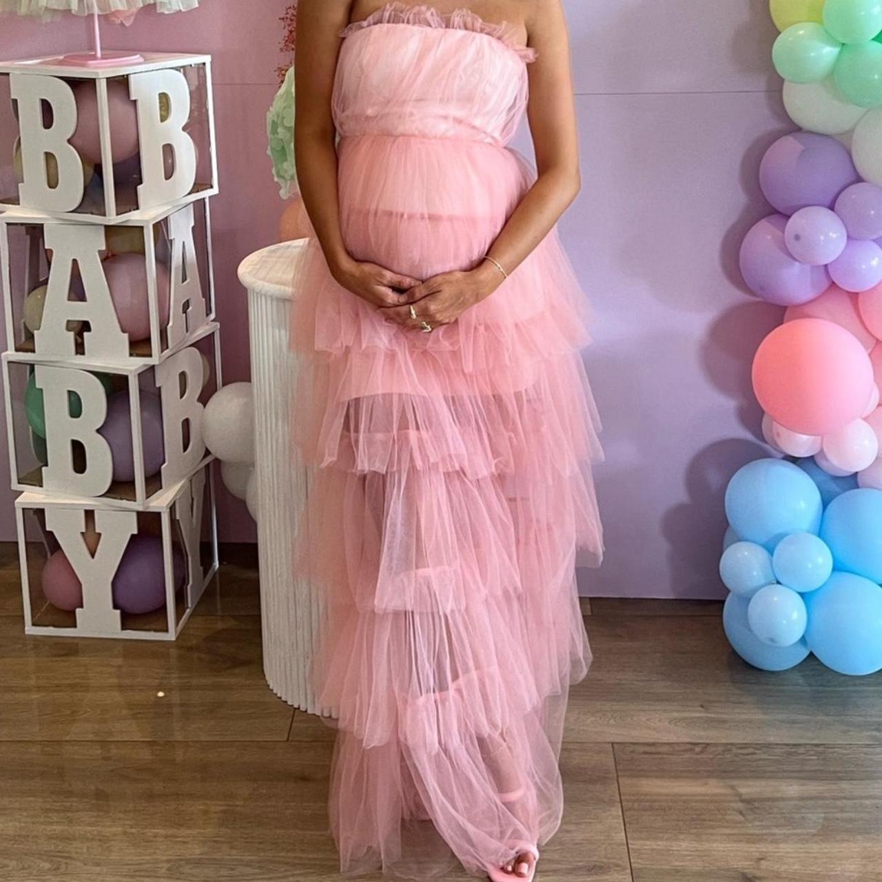 Pink fashion sweet A-line strapless long elegant layered tulle ball gown evening dress party dress gh2818