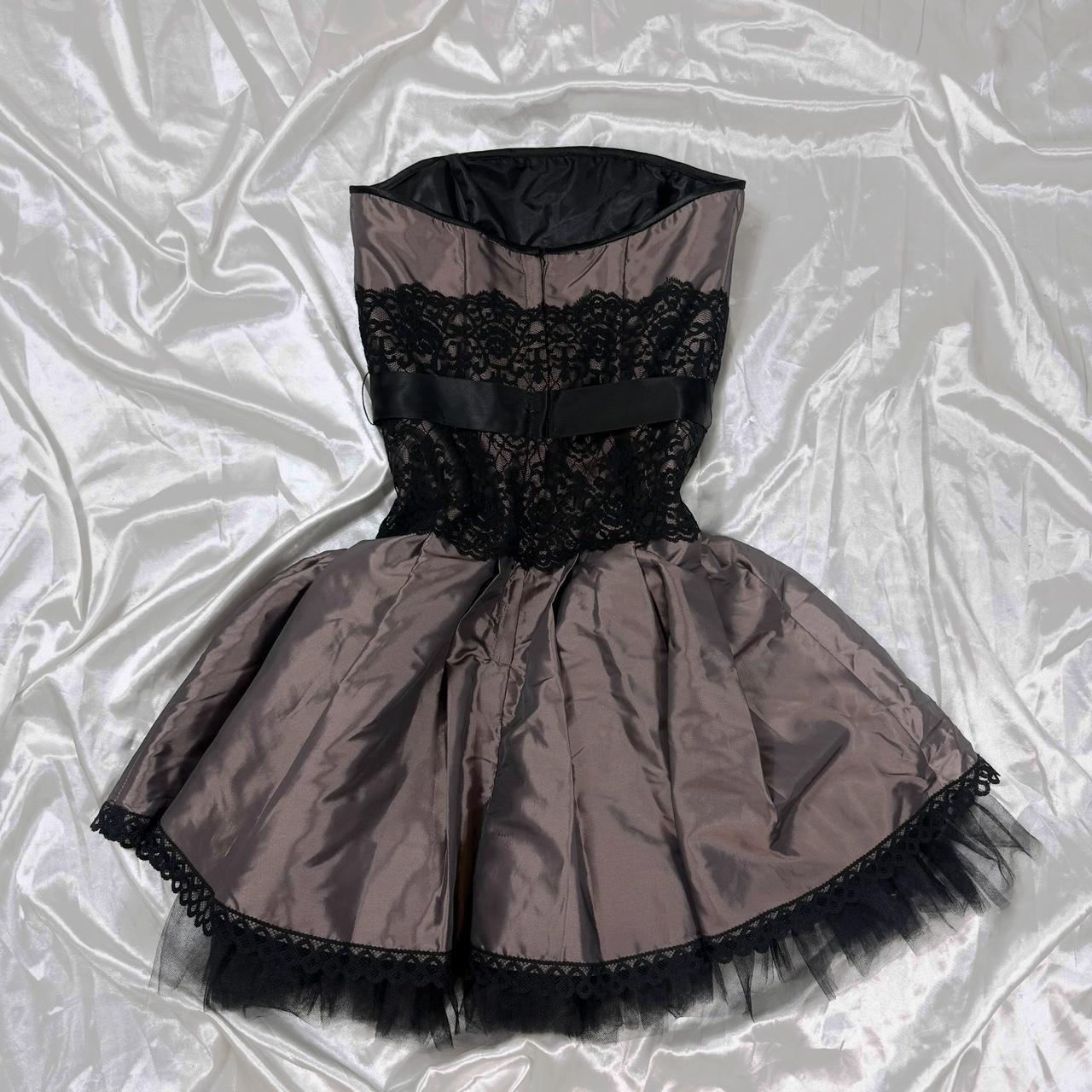 Y2K brown and black lace prom dress homecoming dress gothic dress fairy dress gh4597