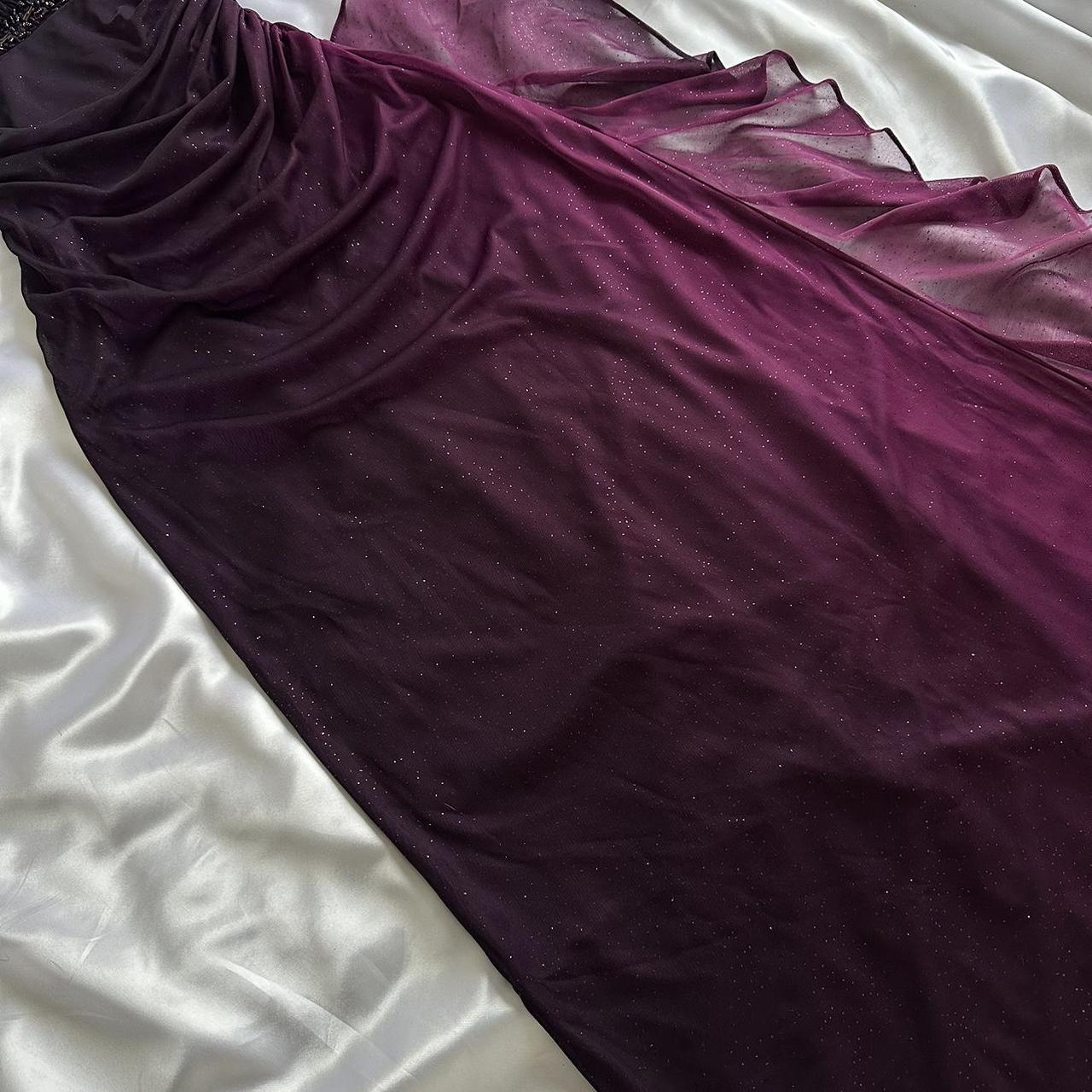 Purple shiny fashion gradient suspenders long elegant chiffon ruffles ball gown evening dress party dress prom dress gh3392
