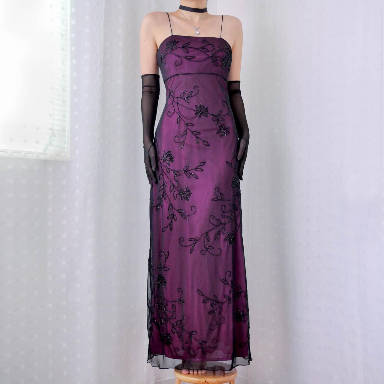Purple Delicate Beading Long Tulle Ball Gown Evening Dress Party Dress Prom Dress gh4484