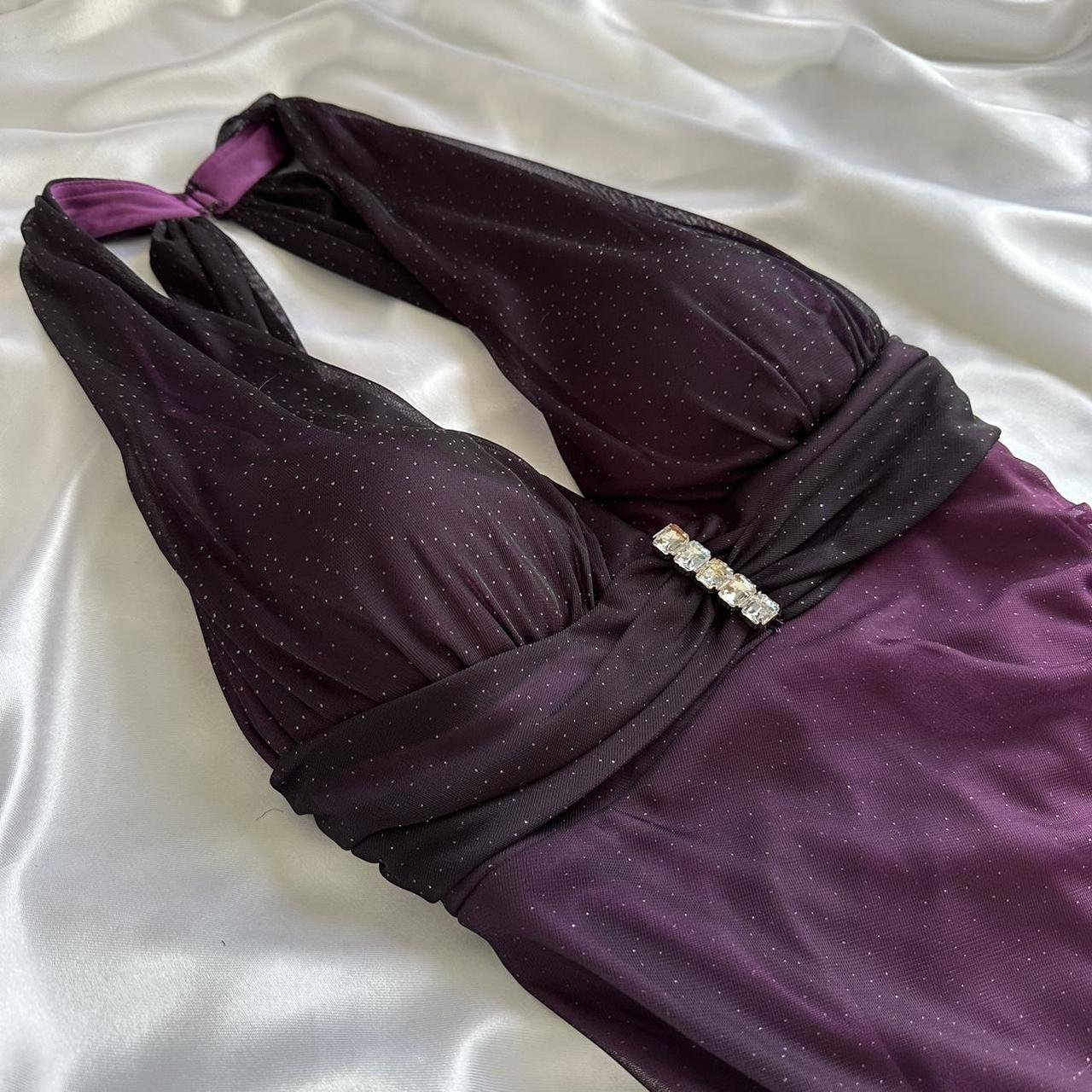 Charming dark purple shiny fashion gradient elegant strap long chiffon evening dress party dress prom dress gh3594