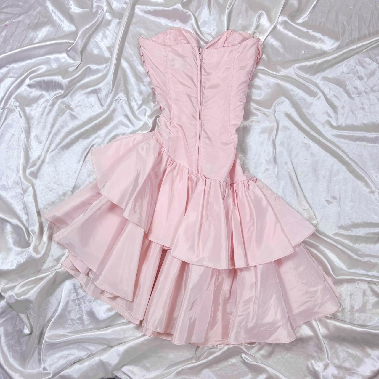 Pink Sweet Ruffle Short Satin Prom Dress Homecoming Dress Formal Dress gh4599