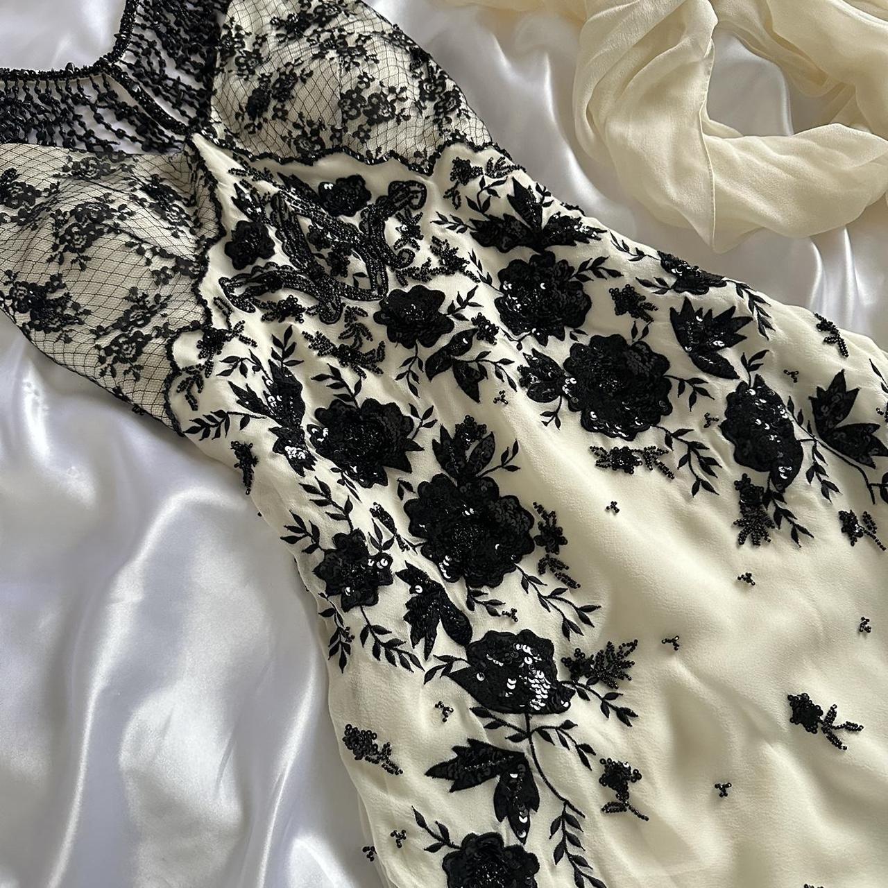 Cream black vintage fashion gorgeous exquisite beading lace shiny elegant long ball gown evening dress birthday party dress prom dress gh3648