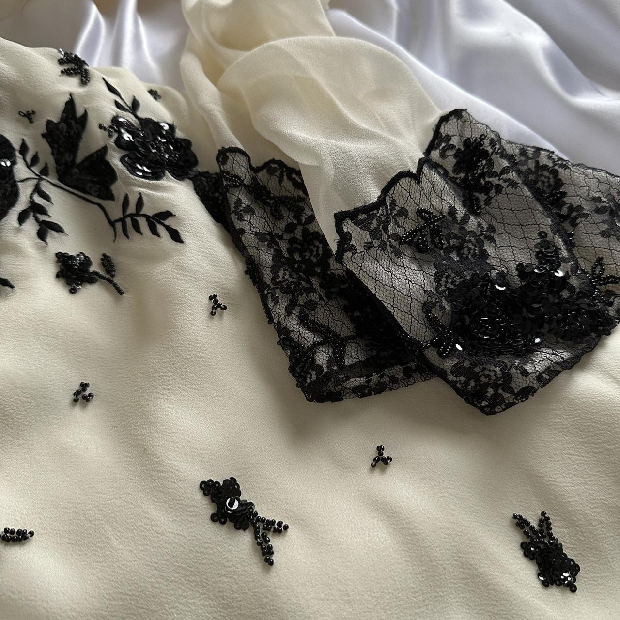 Cream black vintage fashion gorgeous exquisite beading lace shiny elegant long ball gown evening dress birthday party dress prom dress gh3648