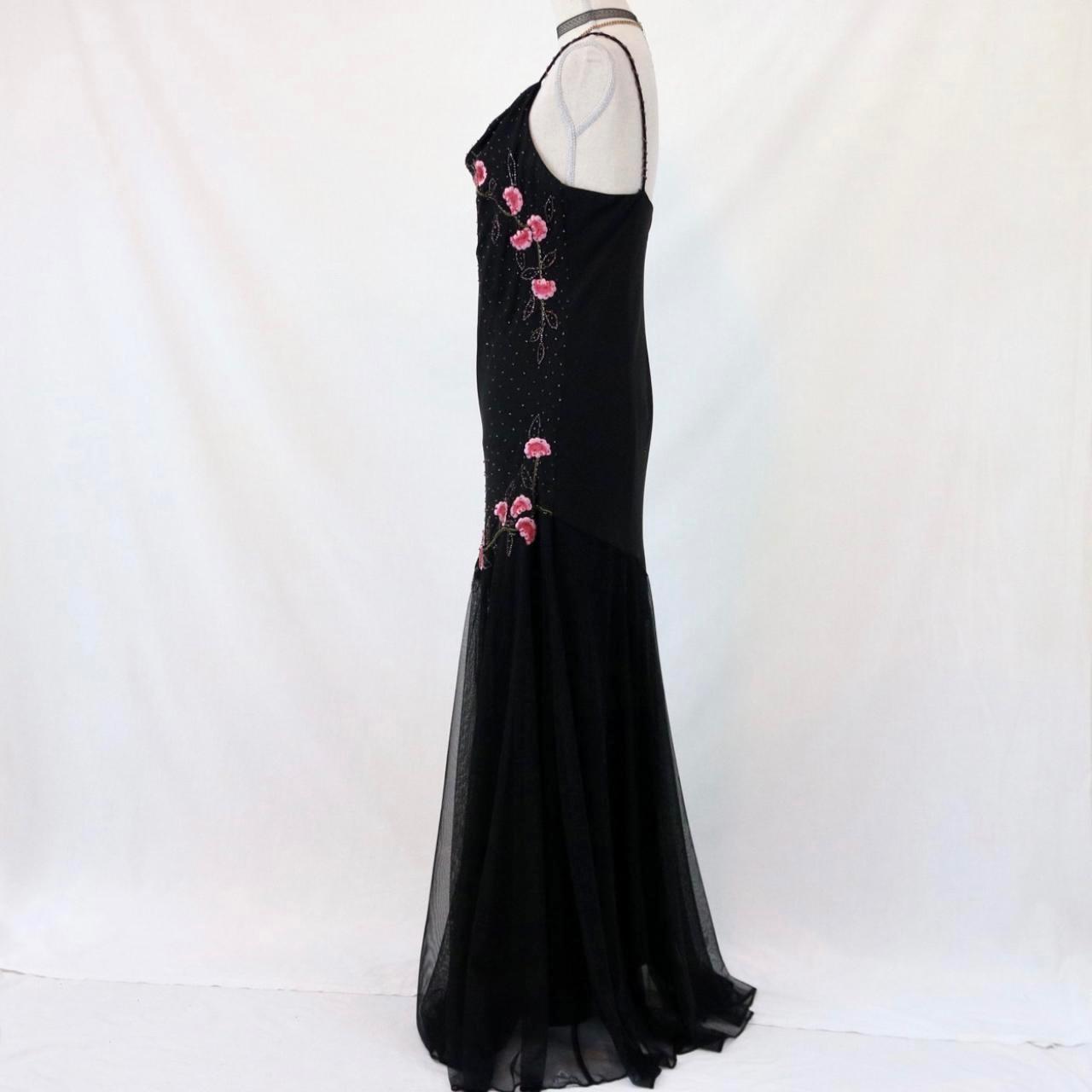 Black delicate floral beaded long tulle elegant ball gown evening dress formal birthday party dress dance dress gh3151