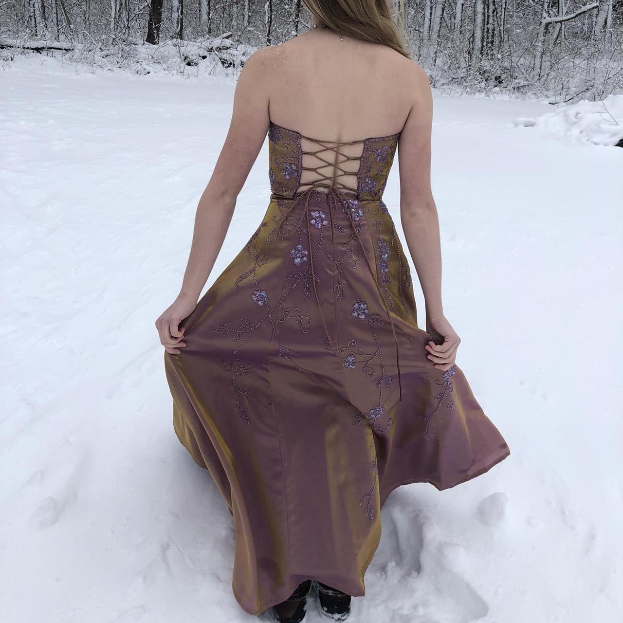 Pretty Brown Shiny Delicate Floral Beading Elegant Spaghetti Strap Long Satin Ball Gown Evening Dress Party Dress Prom Dress gh3741