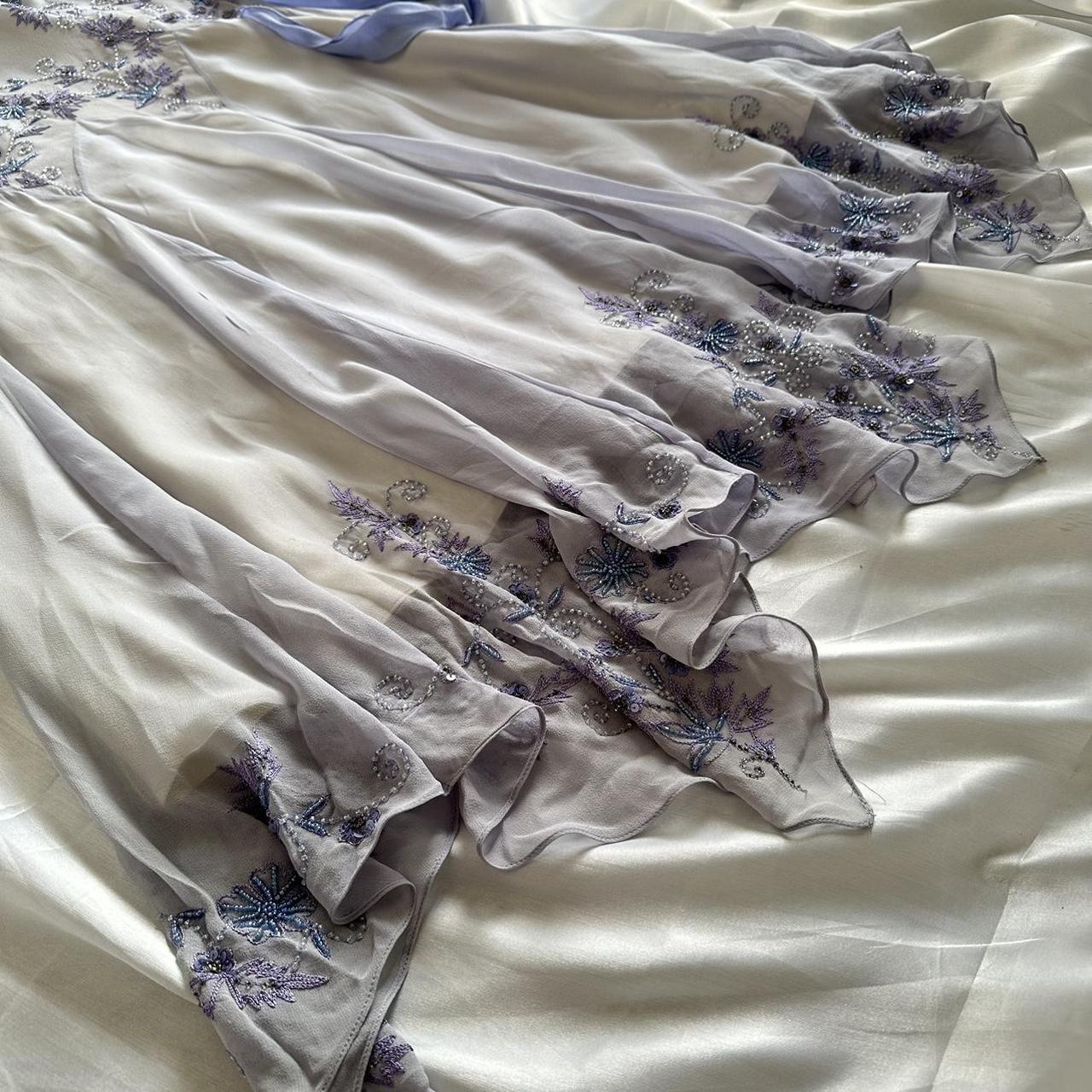 Purple fashion elegant exquisite beaded spaghetti strap A-line long chiffon ball gown evening dress party dress gh2919