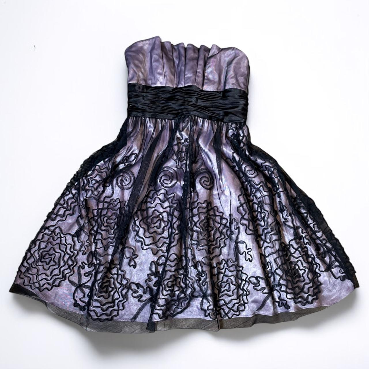 Y2k Lavender Gothic Black Floral Lace Short Tulle Homecoming Dress Birthday Dress gh4660