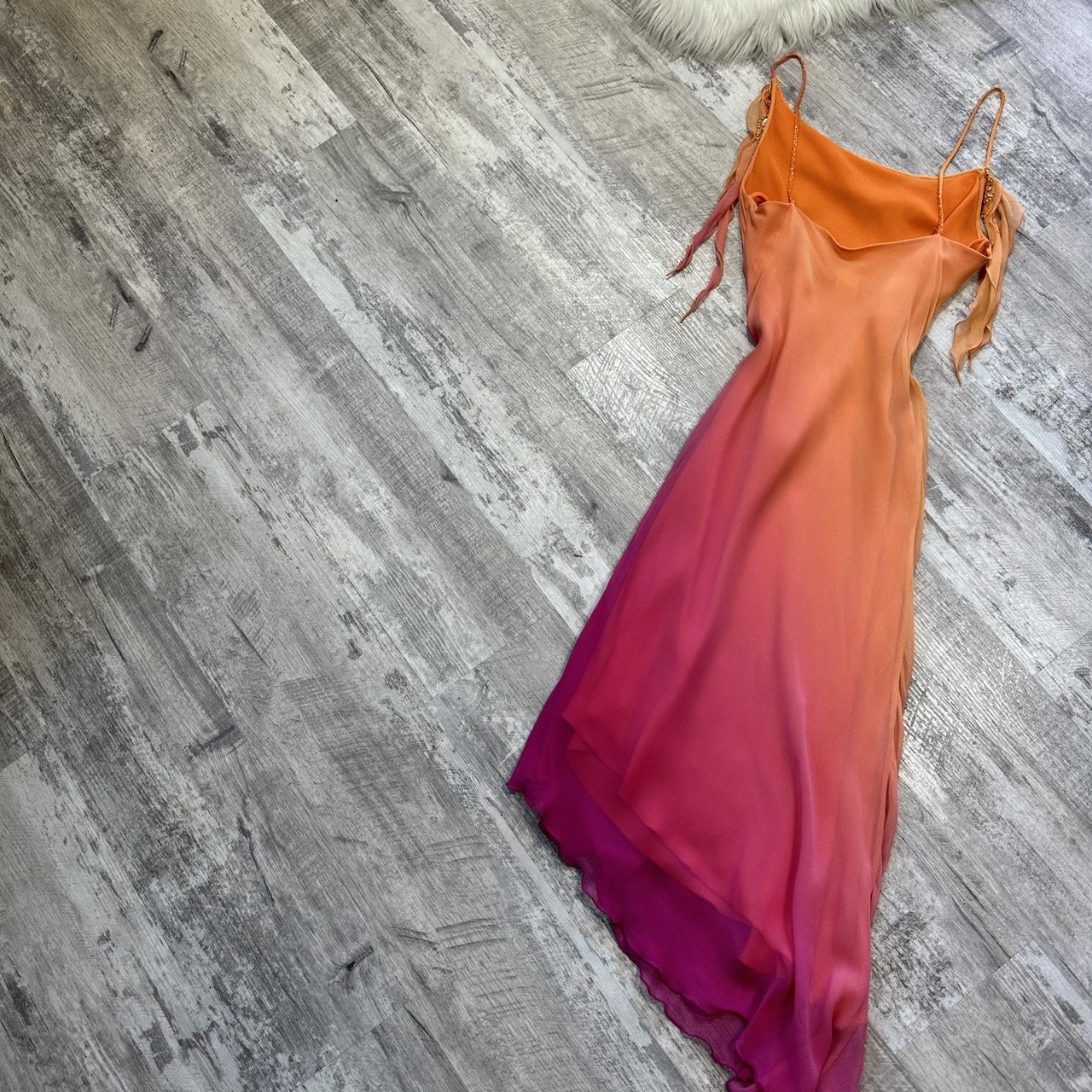Orange Gradient Fashion Exquisite Beaded Long Tulle Ball Gown Evening Dress Party Dress gh3184