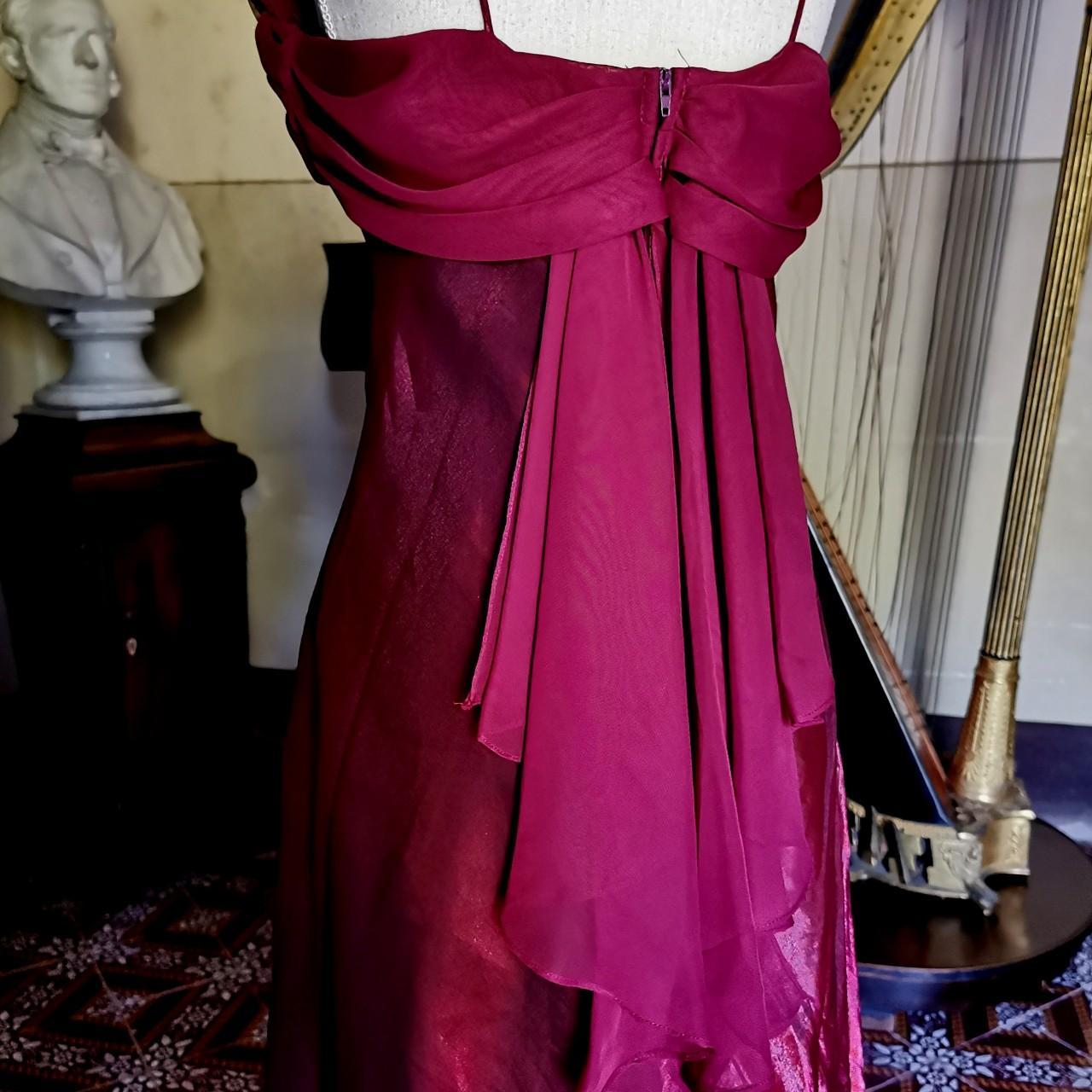 Fuchsia retro fashion elegant spaghetti strap long chiffon ball gown, evening dress, party dress gh3529