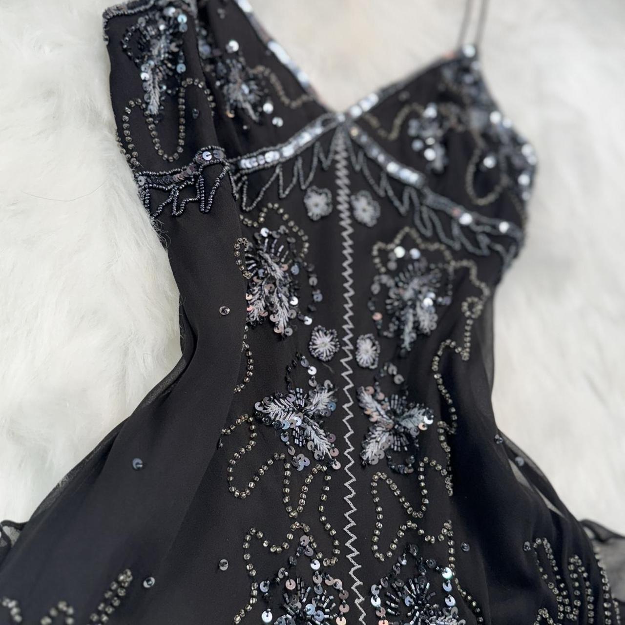 Black gorgeous exquisite beaded short chiffon homecoming dress birthday party dress gh5010