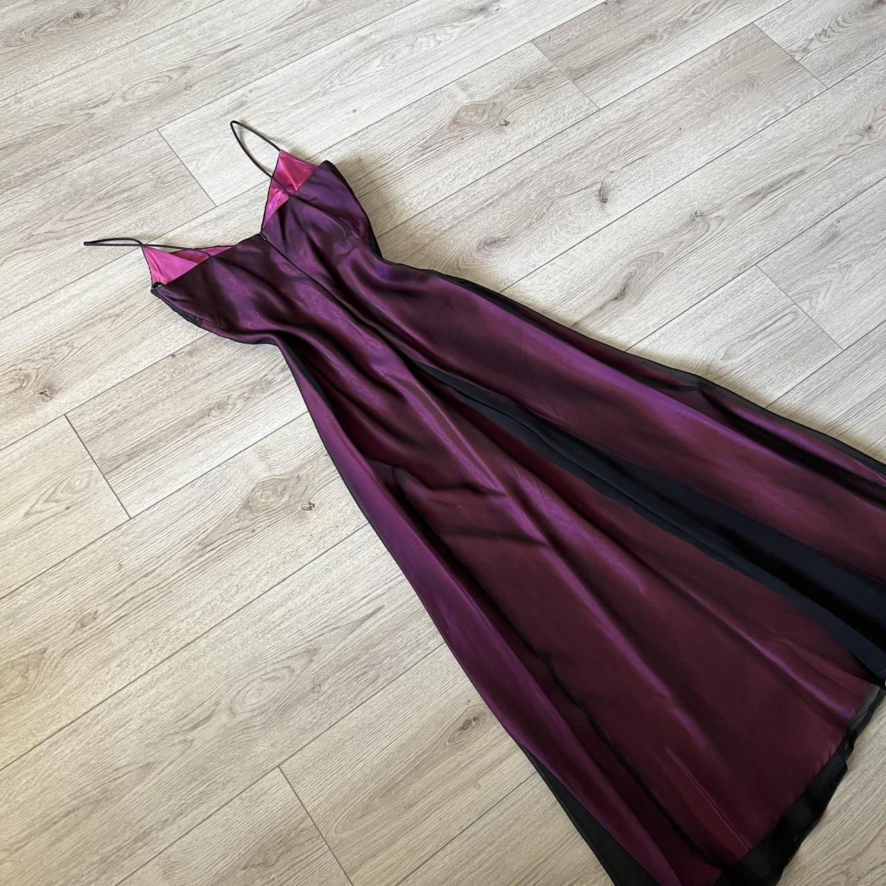 Purple Vintage Elegant Exquisite Black Embroidery Beading Spaghetti Straps Floor Length Formal Satin Lace Ball Gown Evening Dress Birthday Party Dress Prom Dress gh3834