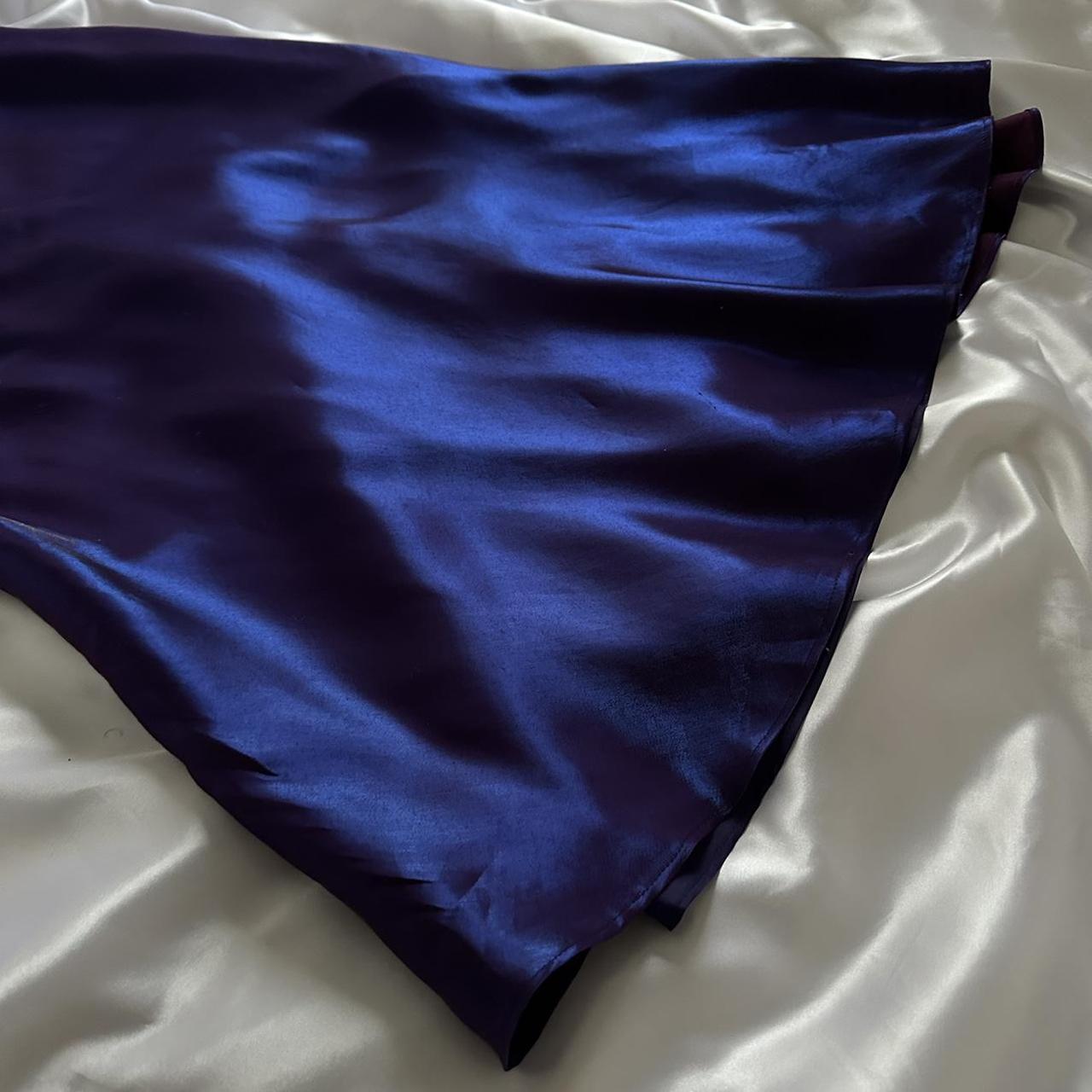 ridescent deep purple and blue glossy sparkly stunning stunning unique stylish beautiful elegant delicate floral long satin ball gown evening dress birthday party dress prom dress gh3917