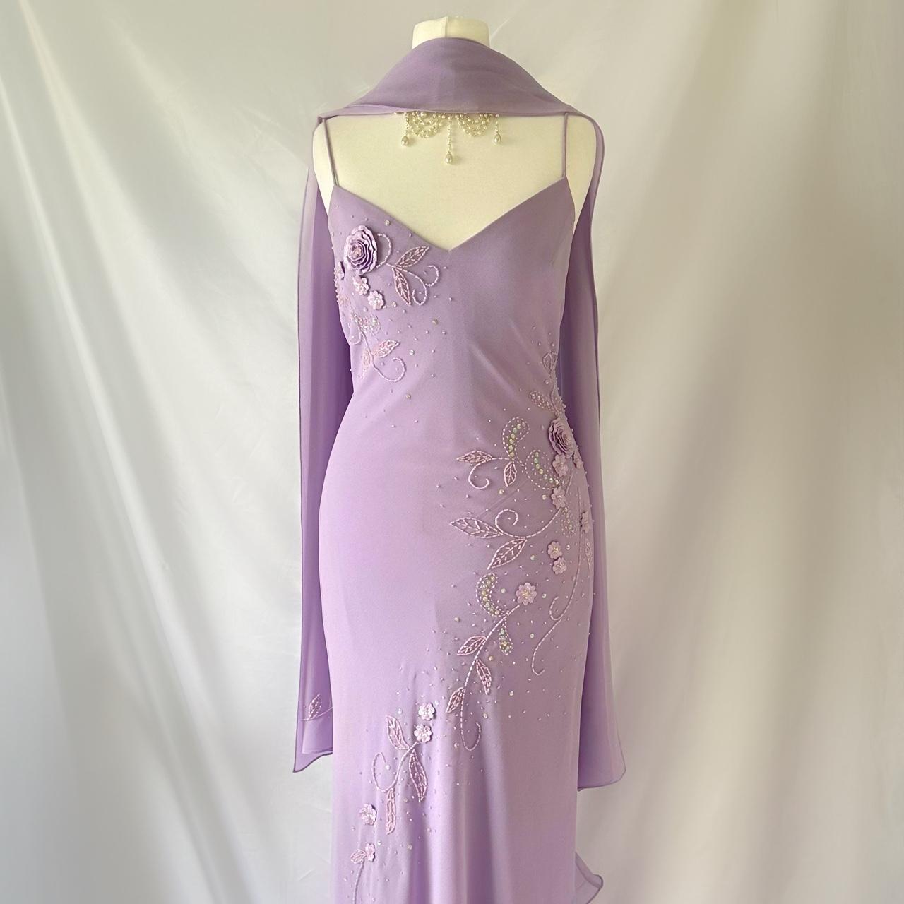 Purple Gorgeous Vintage Fashion Elegant Exquisite Floral Beading Spaghetti Strap Long Chiffon Ball Gown Evening Dress Birthday Party Dress Prom Dress gh3641