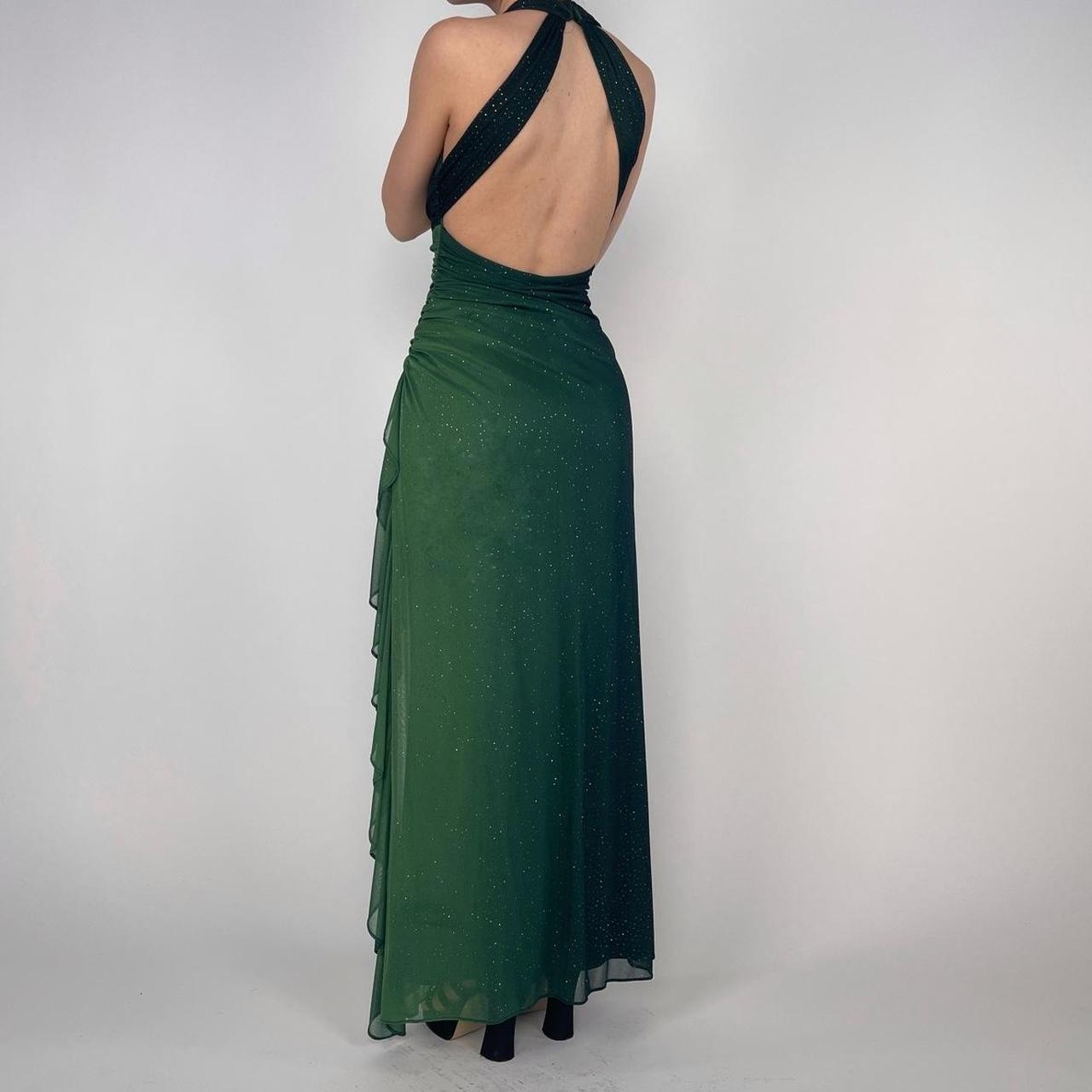 Green Gradient Sparkling Fairy Retro Long Chiffon Bodycon Slim Formal Prom Dress Evening Dress Birthday Party Dress Graduation Prom Dress gh3892