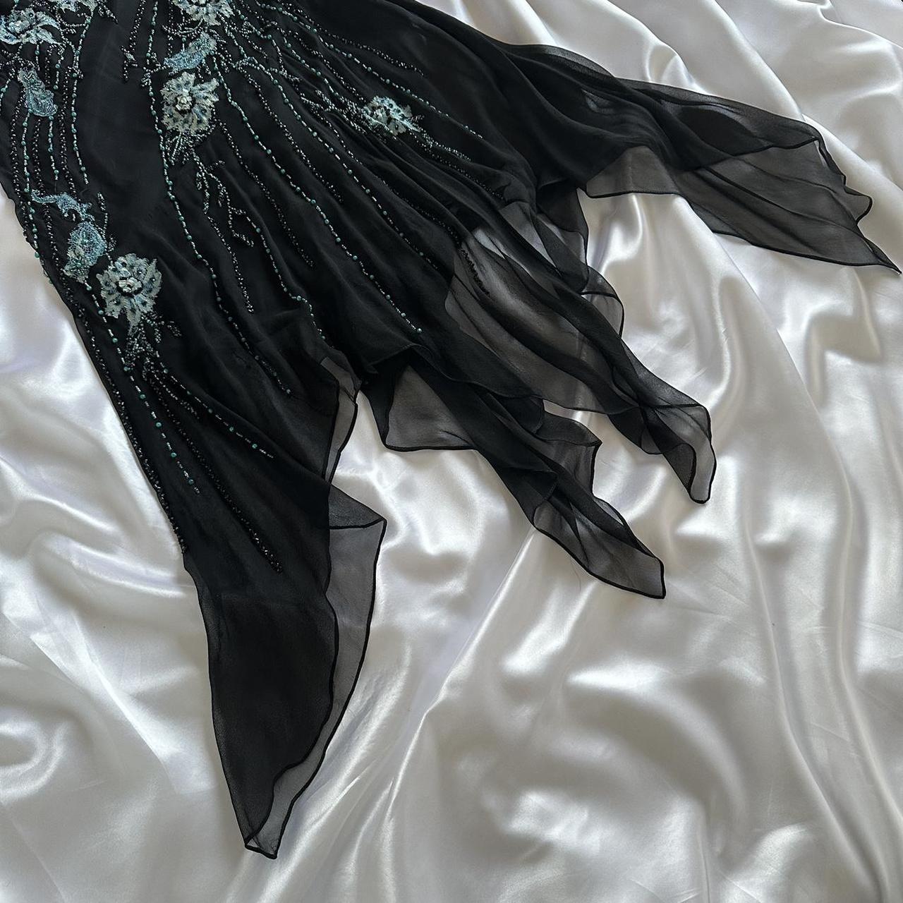Black gorgeous fashion elegant exquisite green floral beading spaghetti straps long chiffon ball gown evening dress party dress prom dress gh3639