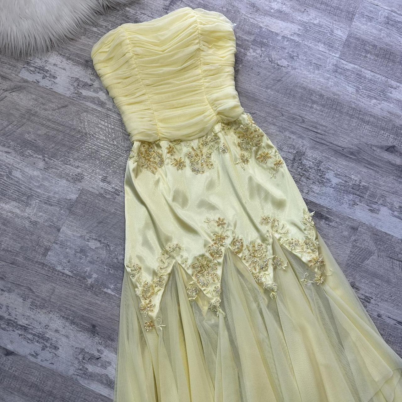 Yellow stunning vintage beaded midi/short chiffon homecoming dress prom dress evening gown gh4300