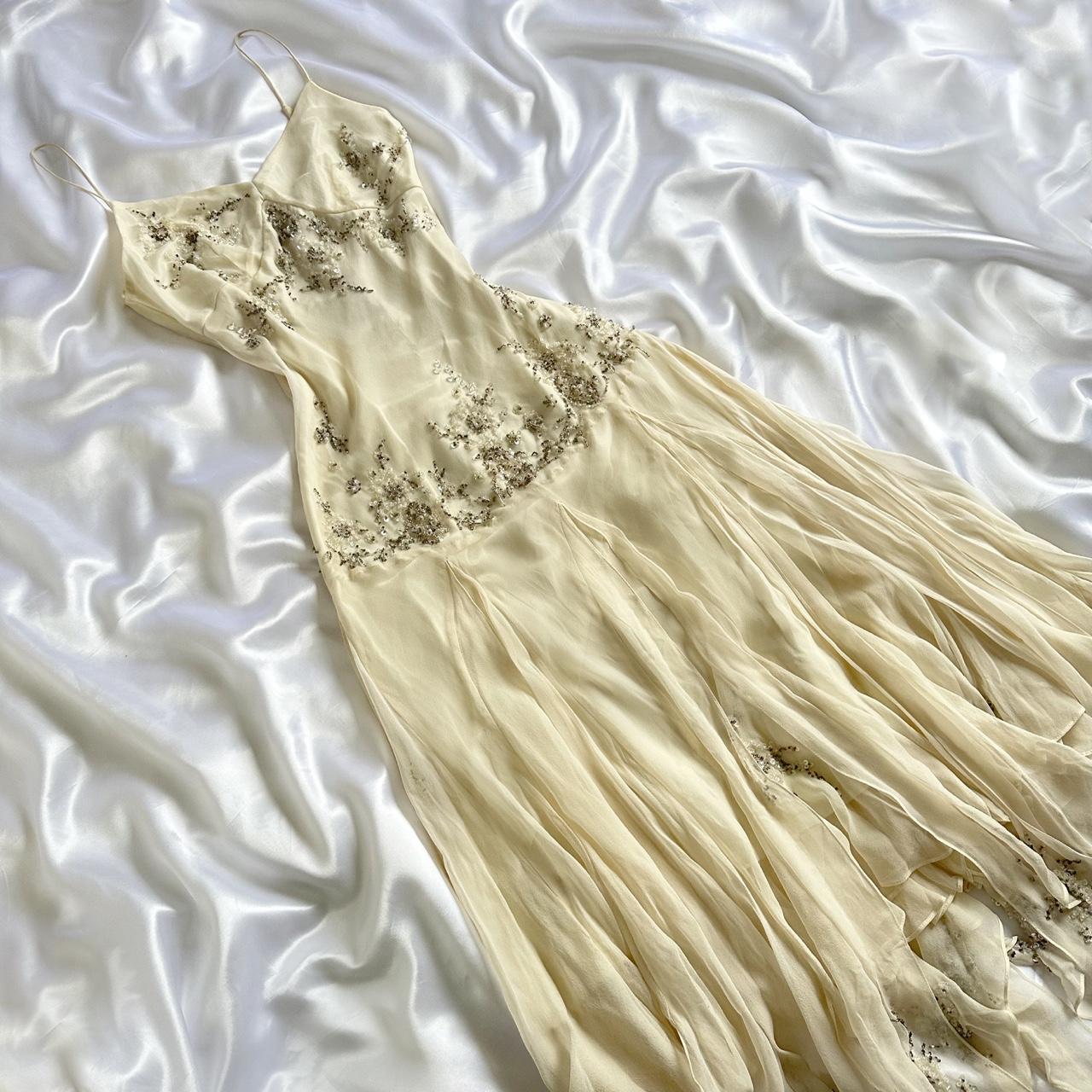 Ivory Shiny Fashion Elegant Beautiful Exquisite Beaded Long Chiffon Handmade Customized Ball Gown Evening Dress Party Dress Prom Dress gh3748