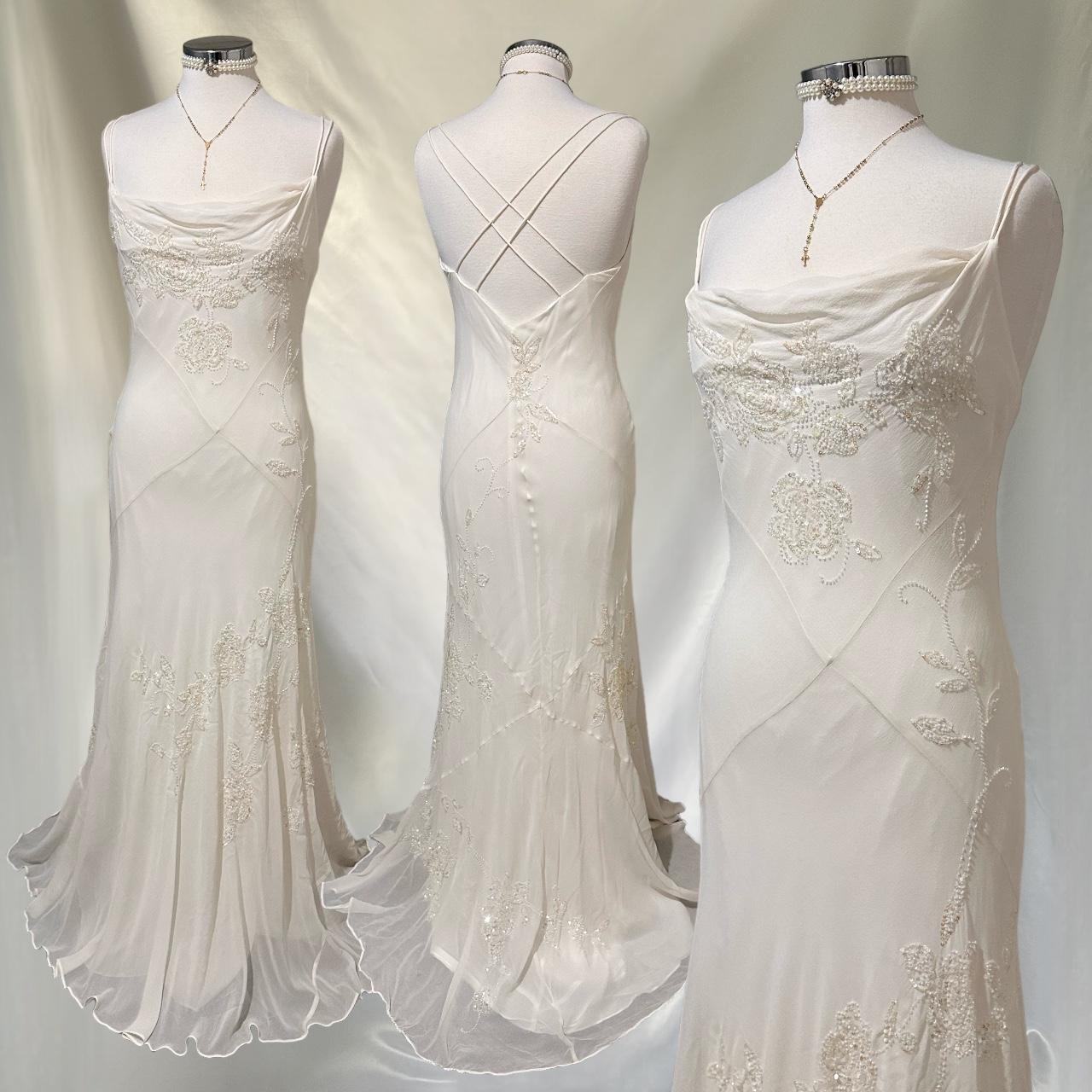 Ivory shiny fashion classy pretty exquisite beaded long chiffon floor-length handmade custom ball gown evening dress party dress prom dress gh3549