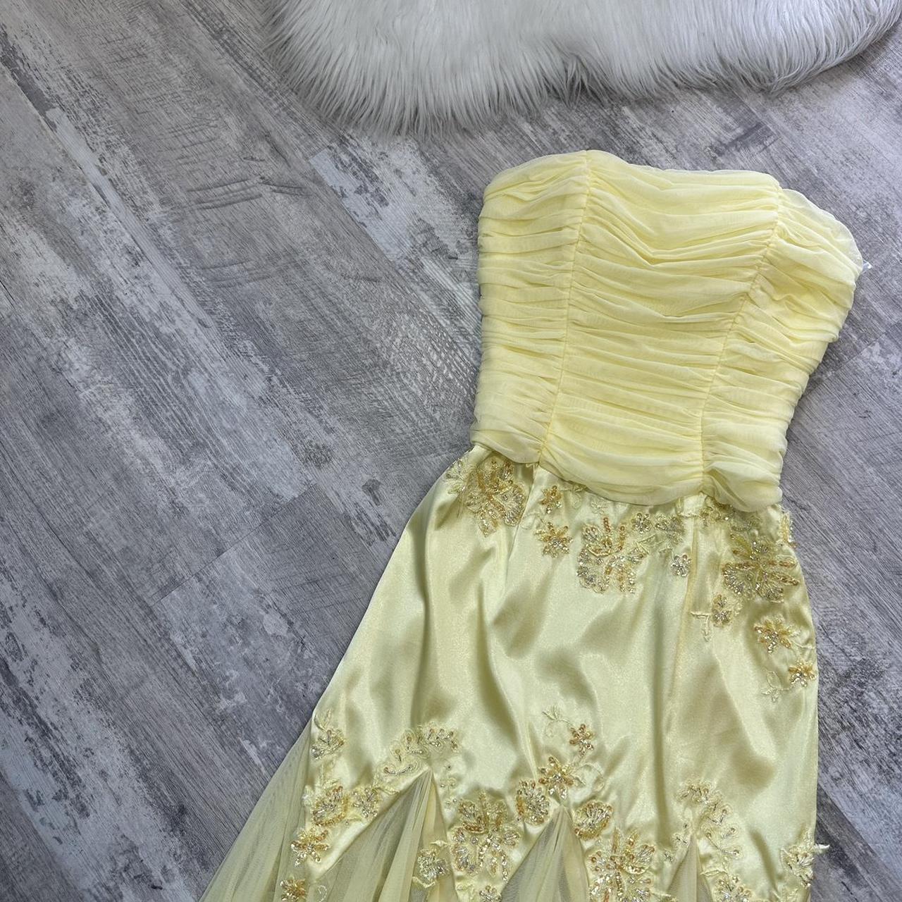 Yellow stunning vintage beaded midi/short chiffon homecoming dress prom dress evening gown gh4300