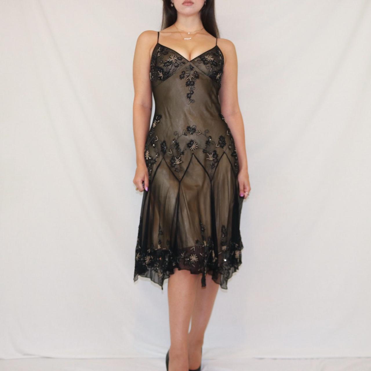 Brown Beaded Vintage Y2K Fairy Short/Mid-Length Tea Length Chiffon Homecoming Dress Birthday Party Dress gh5090