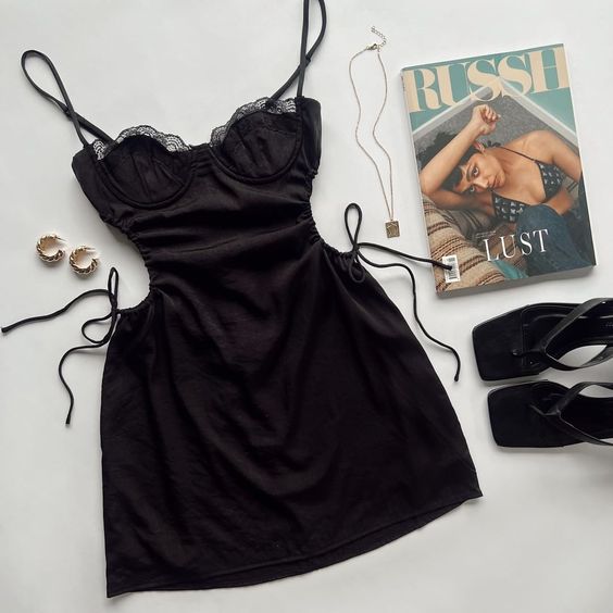 Cute Sheath Black 18th Birthday Dresses Birthday Outfits P1407