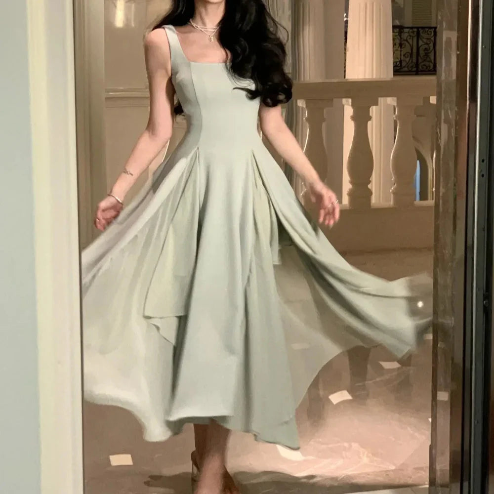 A Line Square Neck Prom Dress Elegant Evening Gown P1474
