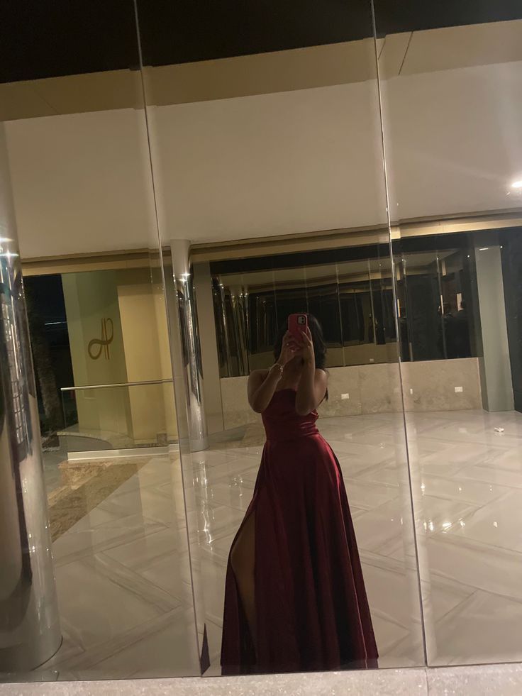 Sexy A line Straps Wine Red Slit Long Prom Dress P1635