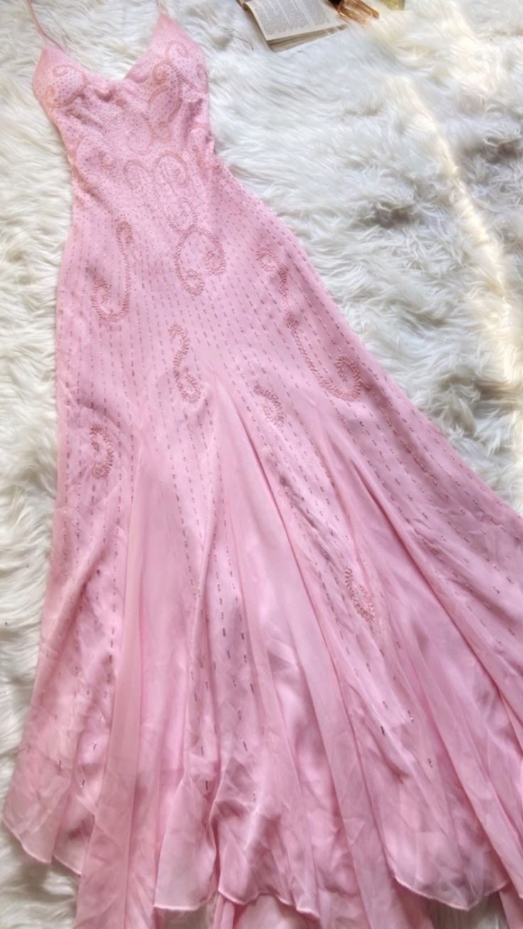 Beautiful Mermaid Prom Gown Pink Chiffon Beads Prom Dresses P1859